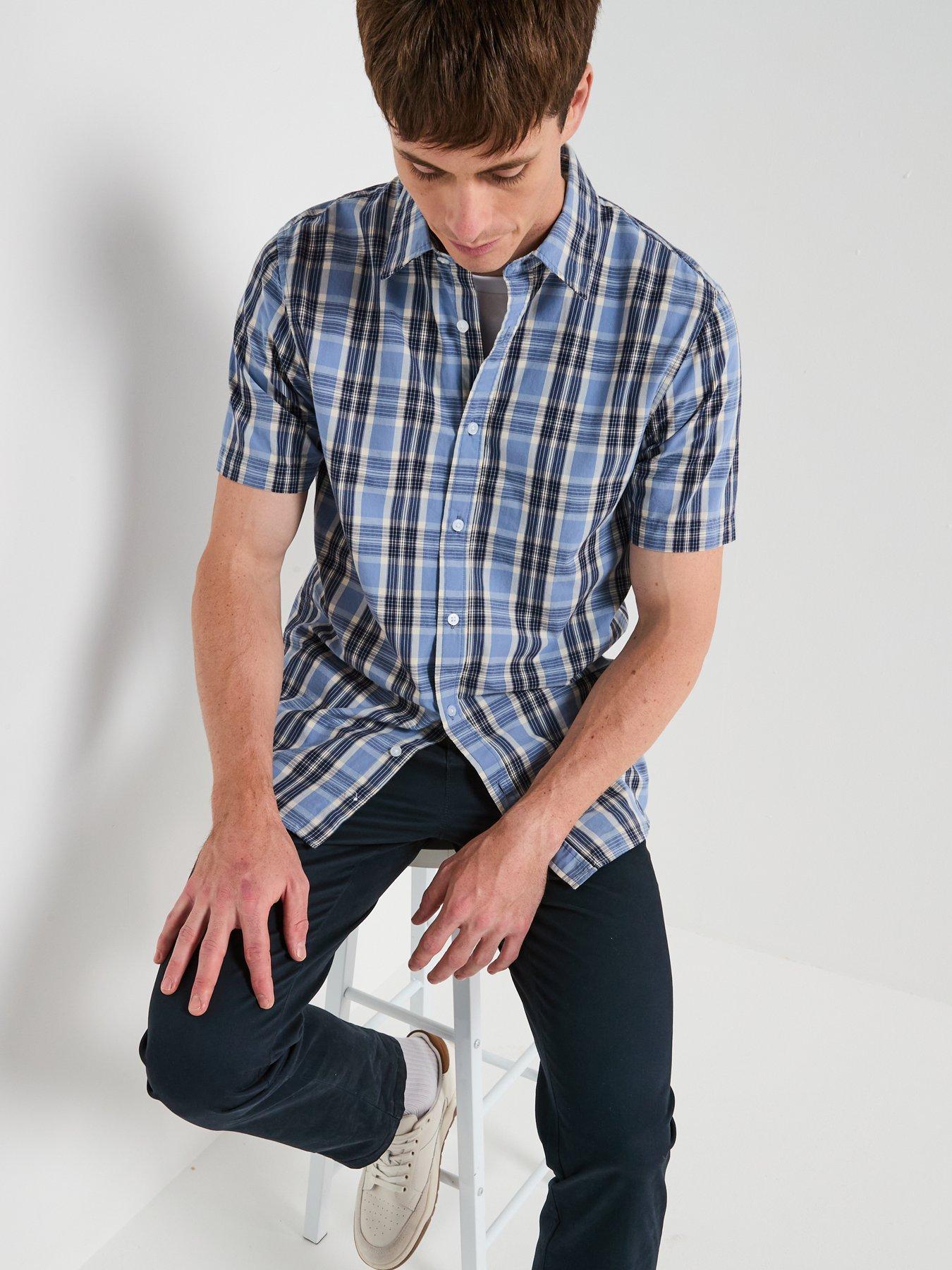 very-man-short-sleeve-check-shirt-bluedetail