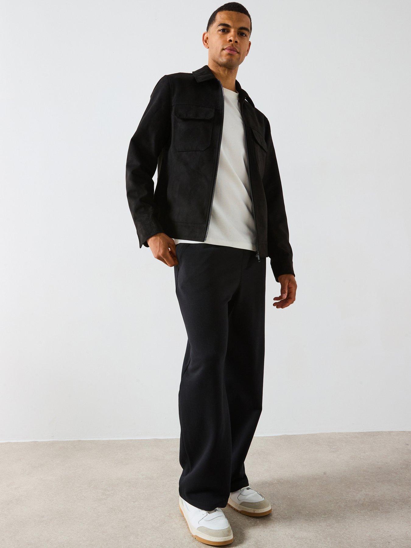 Very Man Essential Oversized Open Hem Joggers - Black