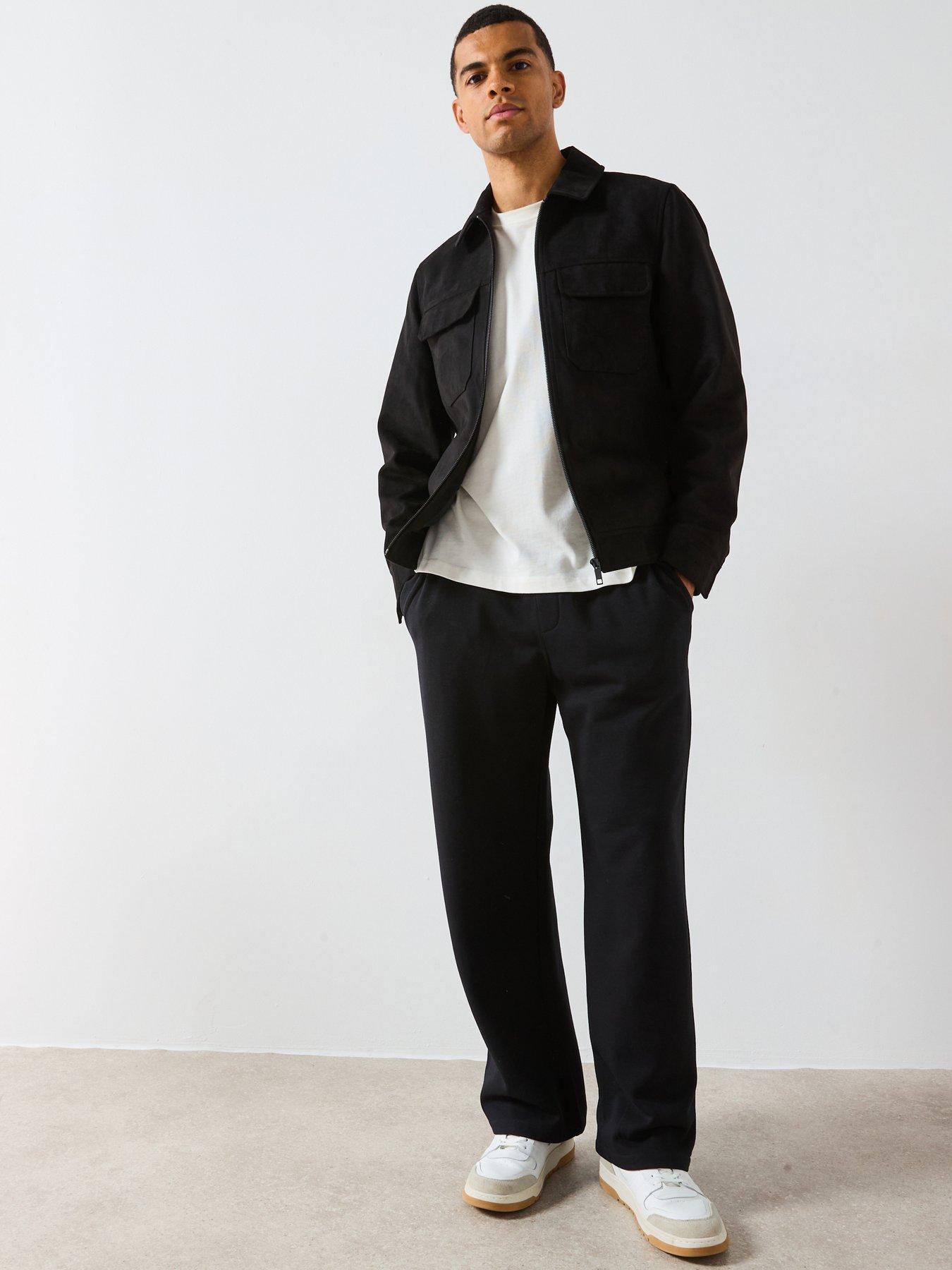 Image 3 of 6 of The Very Collection Essential Oversized Open Hem Joggers - Black