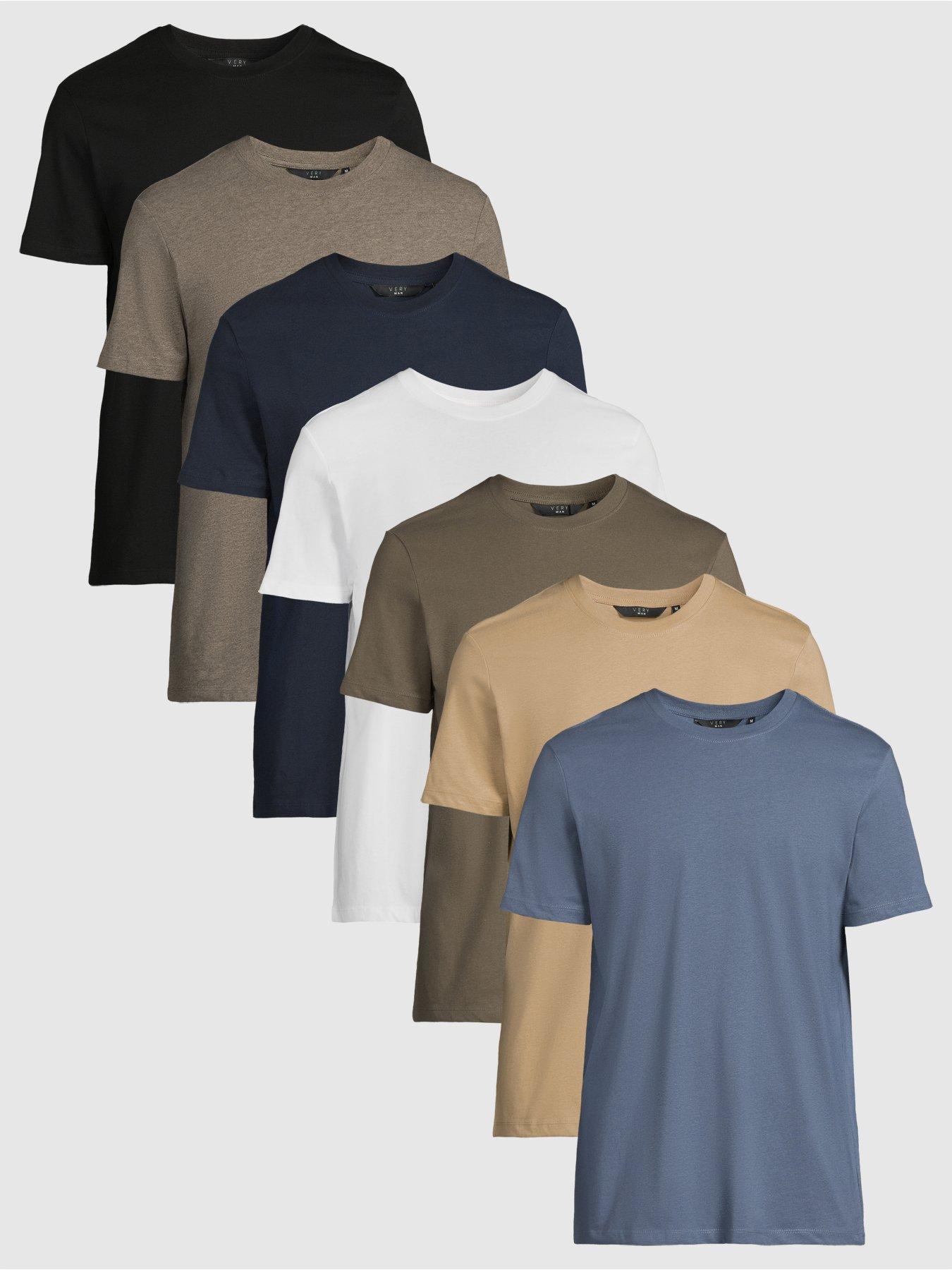 Very Man 7 Pack Crew Neck T-Shirt - Multi
