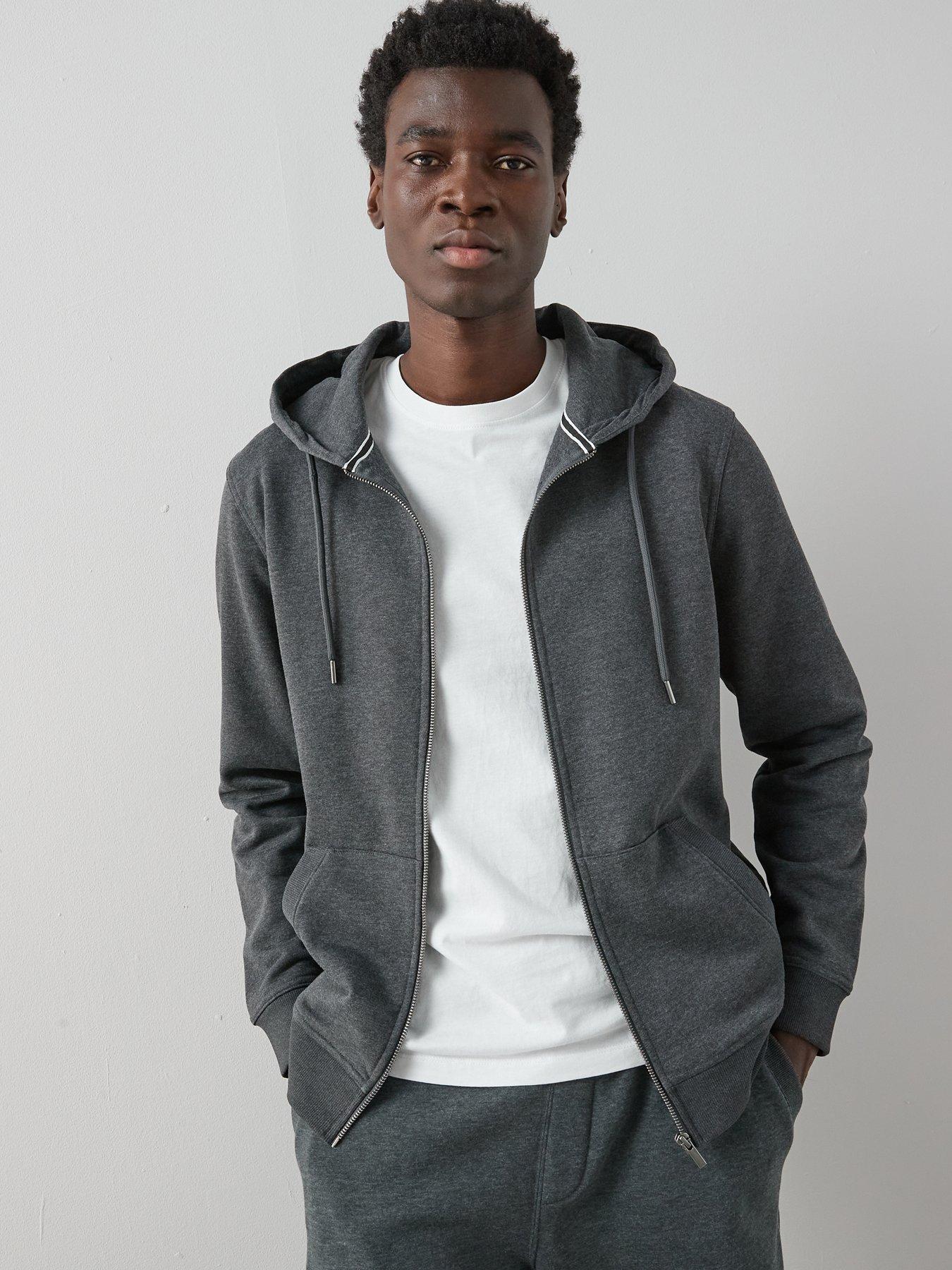 Image 5 of 6 of The Very Collection Essential Zip Through Hoodie - Charcoal