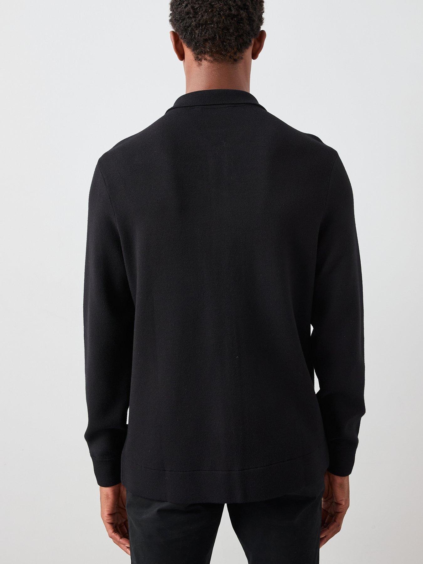 the-very-collection-midweight-knitted-zip-shacket-blackstillFront