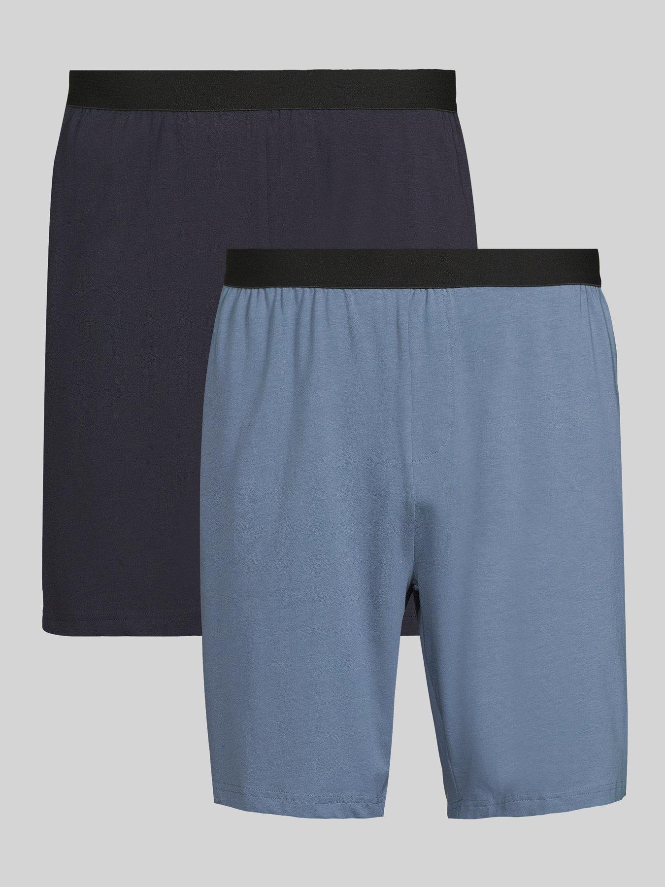 undefined 2 Pack Pyjama Shorts - Navy / Blue
