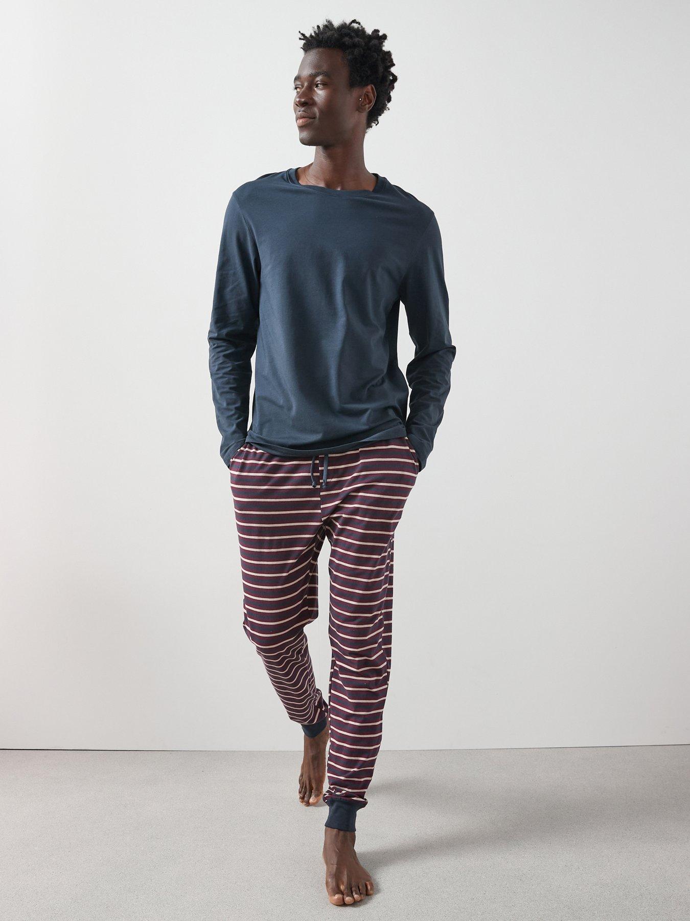 very-man-striped-cuffed-jogger-pyjama-set-burgundy