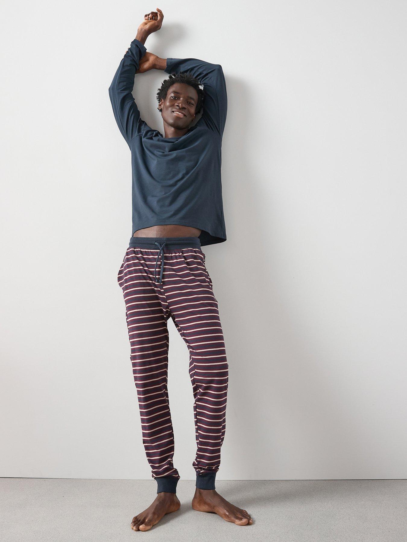 very-man-striped-cuffed-jogger-pyjama-set-burgundyback