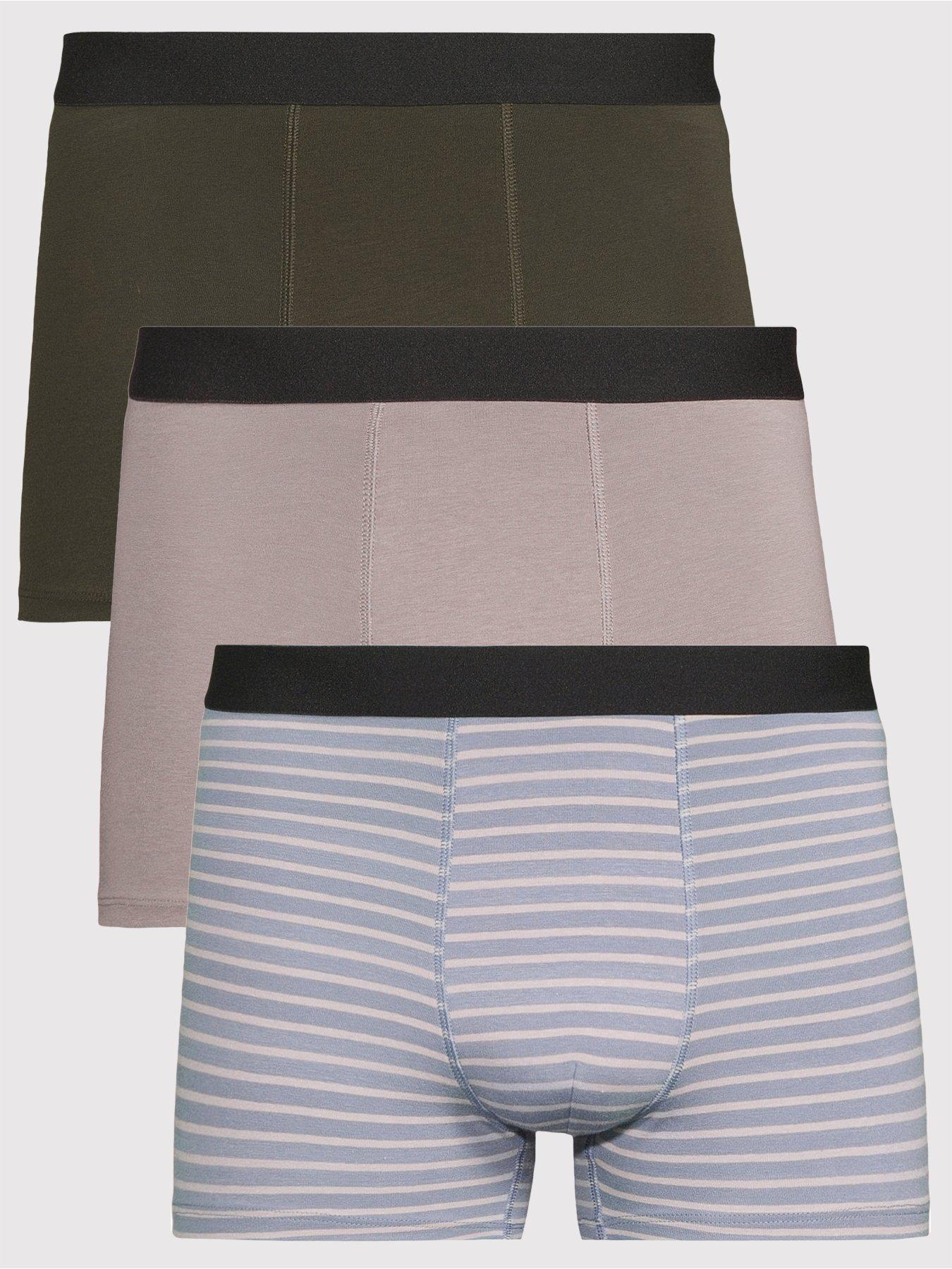 Very Man 3 Pack Striped Trunks - Khaki