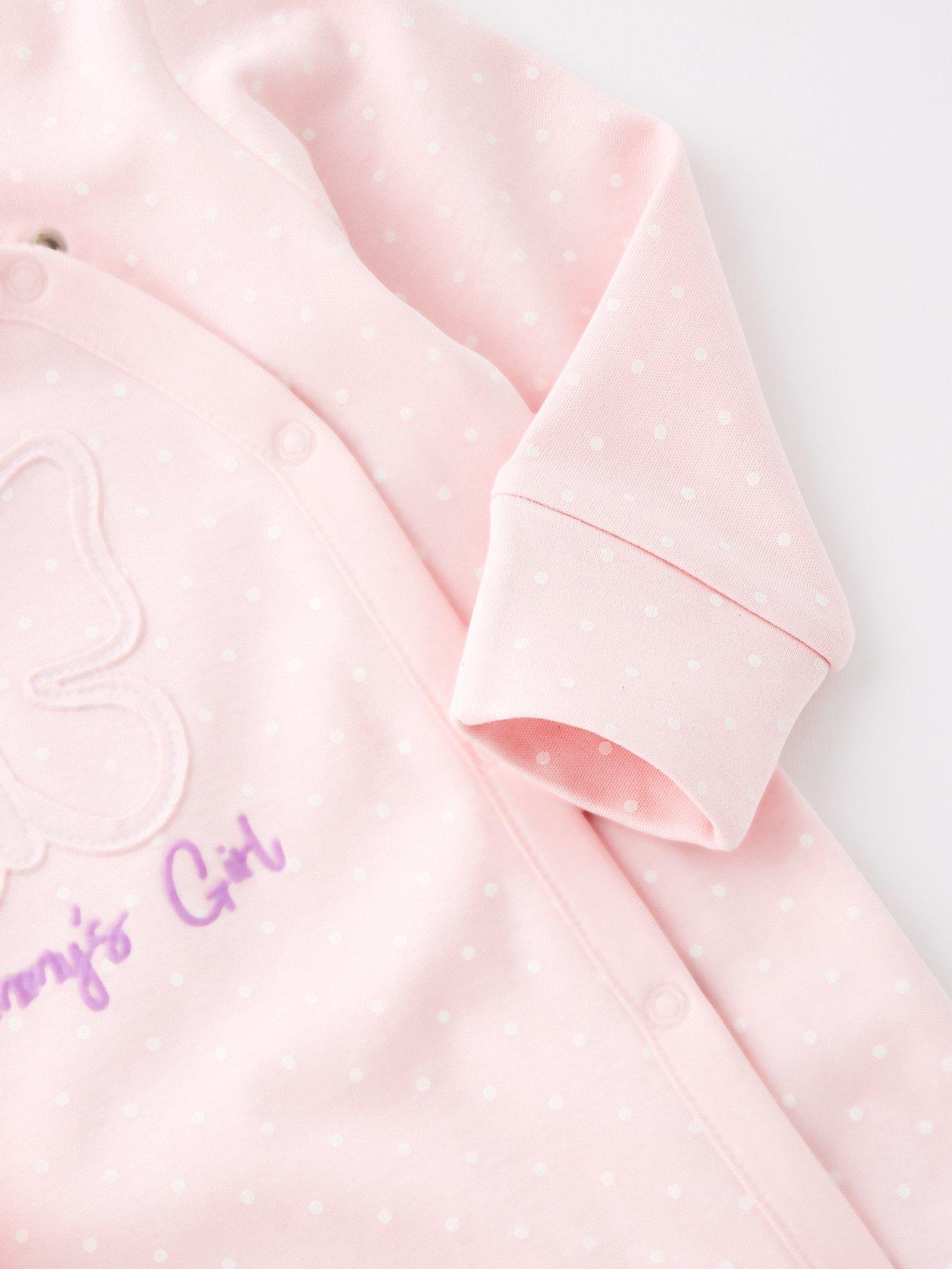 Image 4 of 4 of Mini V by Very Baby Girl Mummy's Girl Butterfly Sleepsuit - Pink