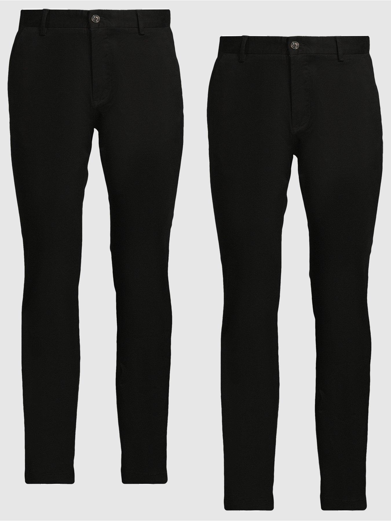 Very Man 2 Pack Slim Chino Trousers - Black