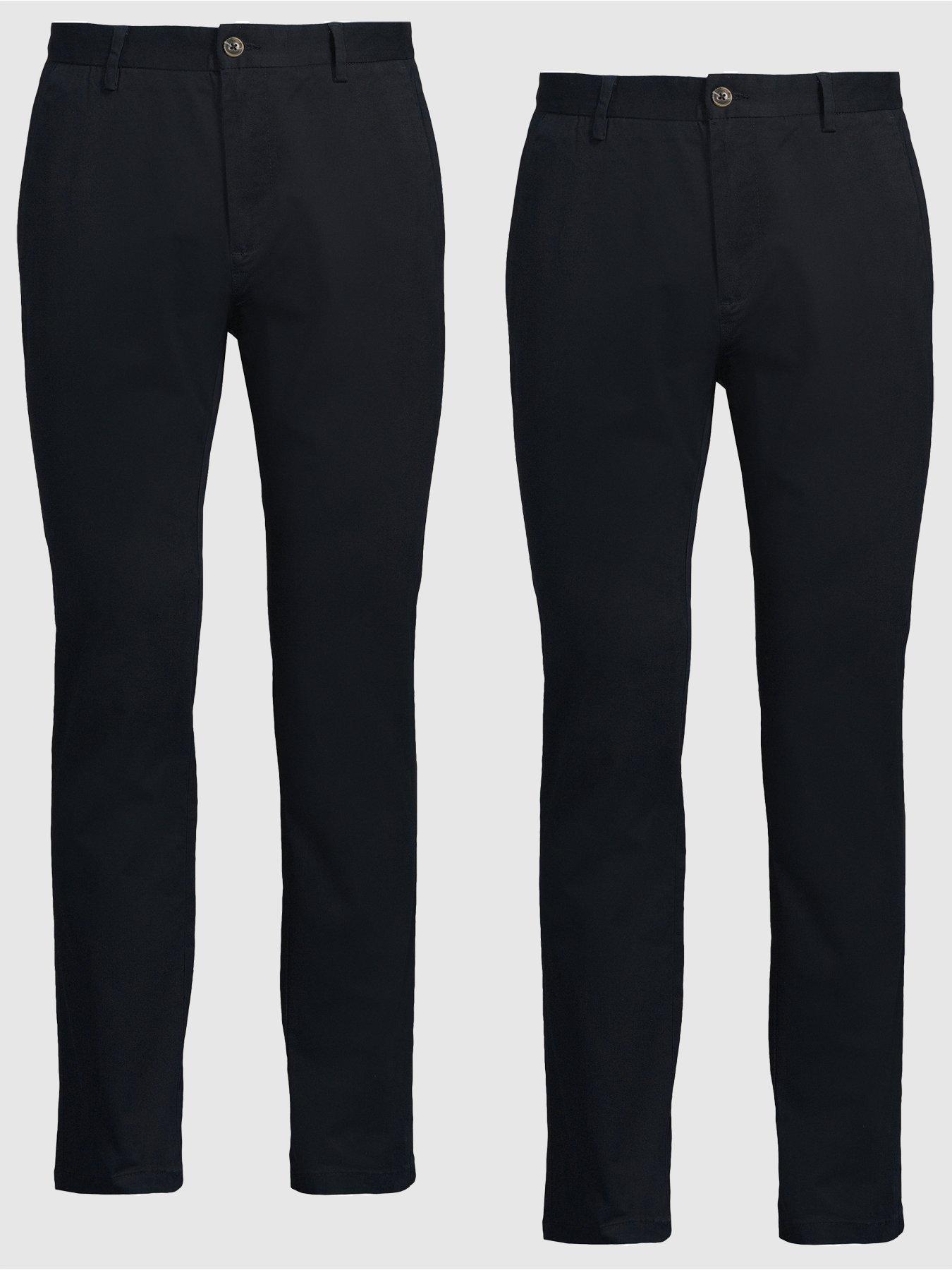 Image 1 of 6 of The Very Collection 2 Pack Cotton Rich Slim Chino Trousers - Navy