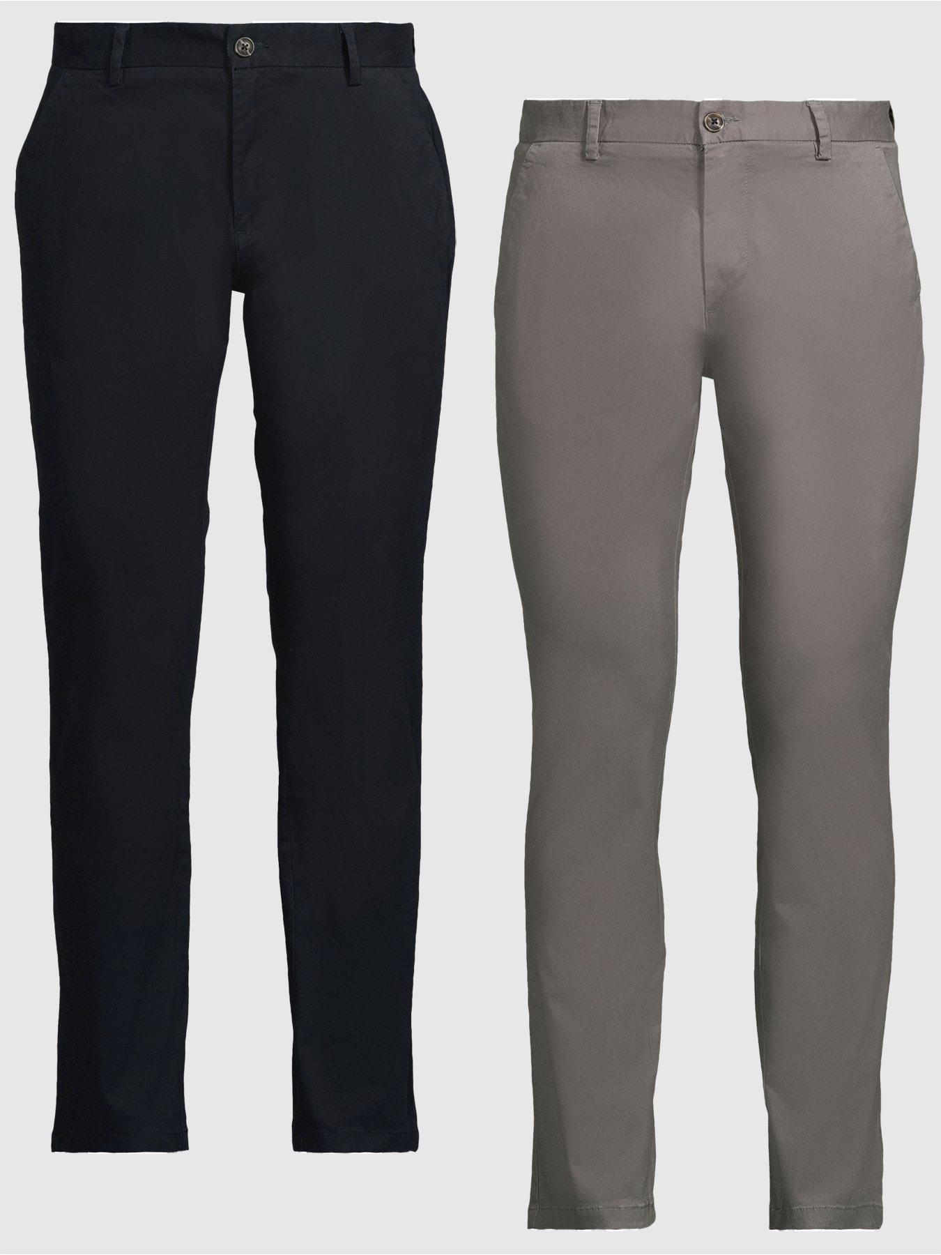 Very Man 2 Pack Slim Chino Trousers - Navy/Charcoal