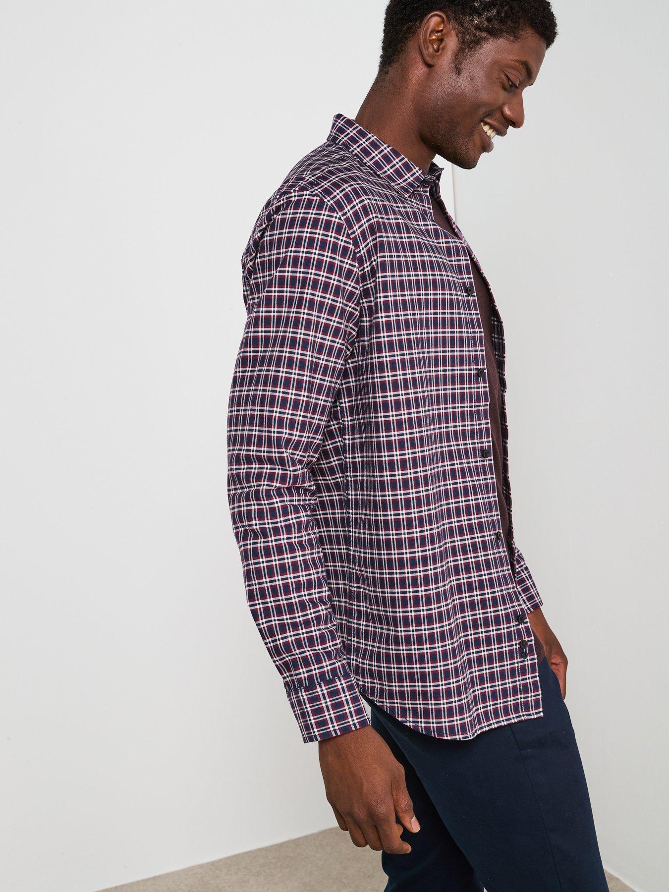 very-man-pure-cotton-micro-check-oxford-long-sleeve-shirt-burgundydetail