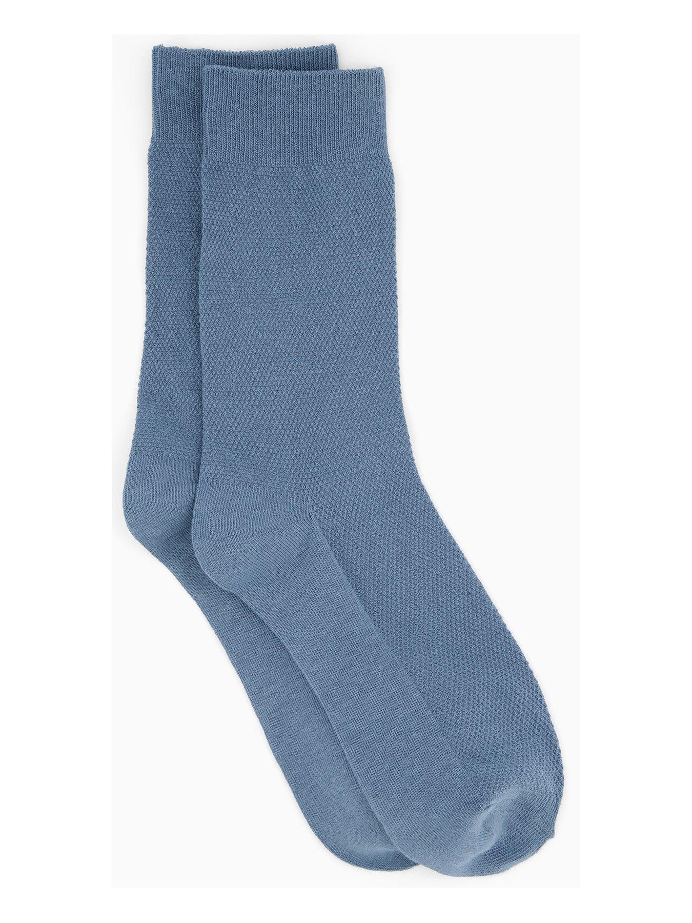 Image 2 of 4 of Very Man 3 Pack Assorted Textured Socks - Brown/Blue/Navy