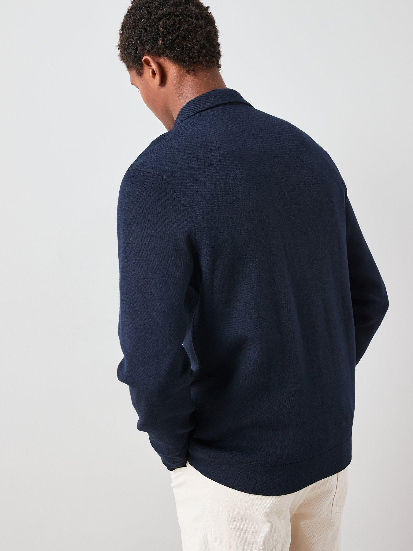 the-very-collection-midweight-knitted-zip-shacket-navystillFront