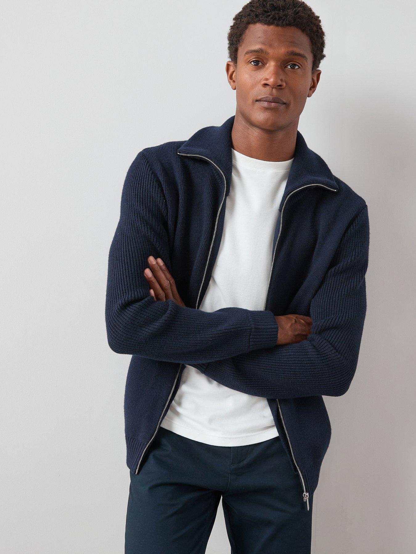 the-very-collection-chunky-soft-touch-zip-through-funnel-jumper-navy