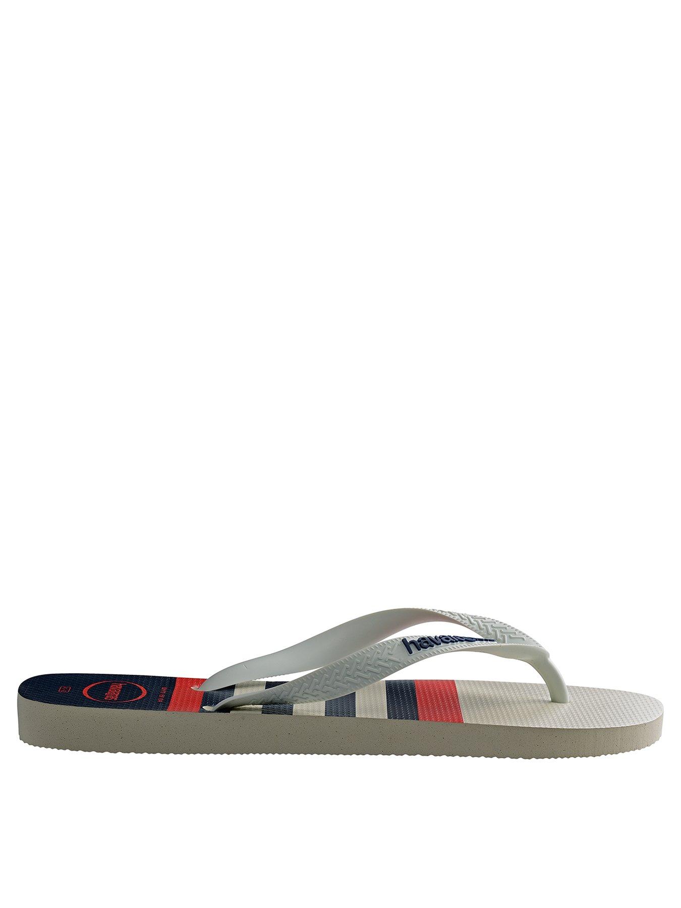 Image 3 of 6 of Havaianas Top Nautical Flip Flops - White/Navy