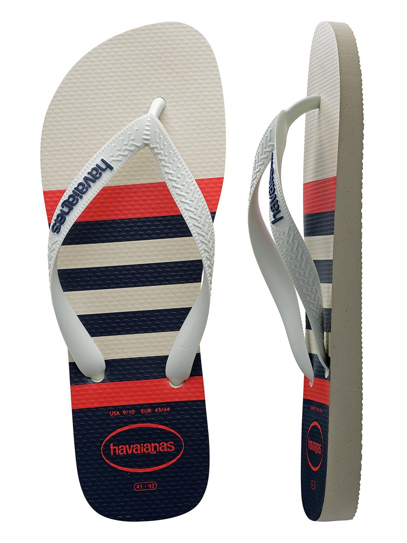 Image 5 of 6 of Havaianas Top Nautical Flip Flops - White/Navy