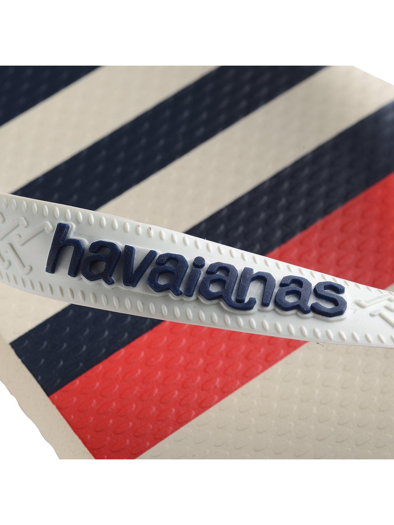 Image 6 of 6 of Havaianas Top Nautical Flip Flops - White/Navy