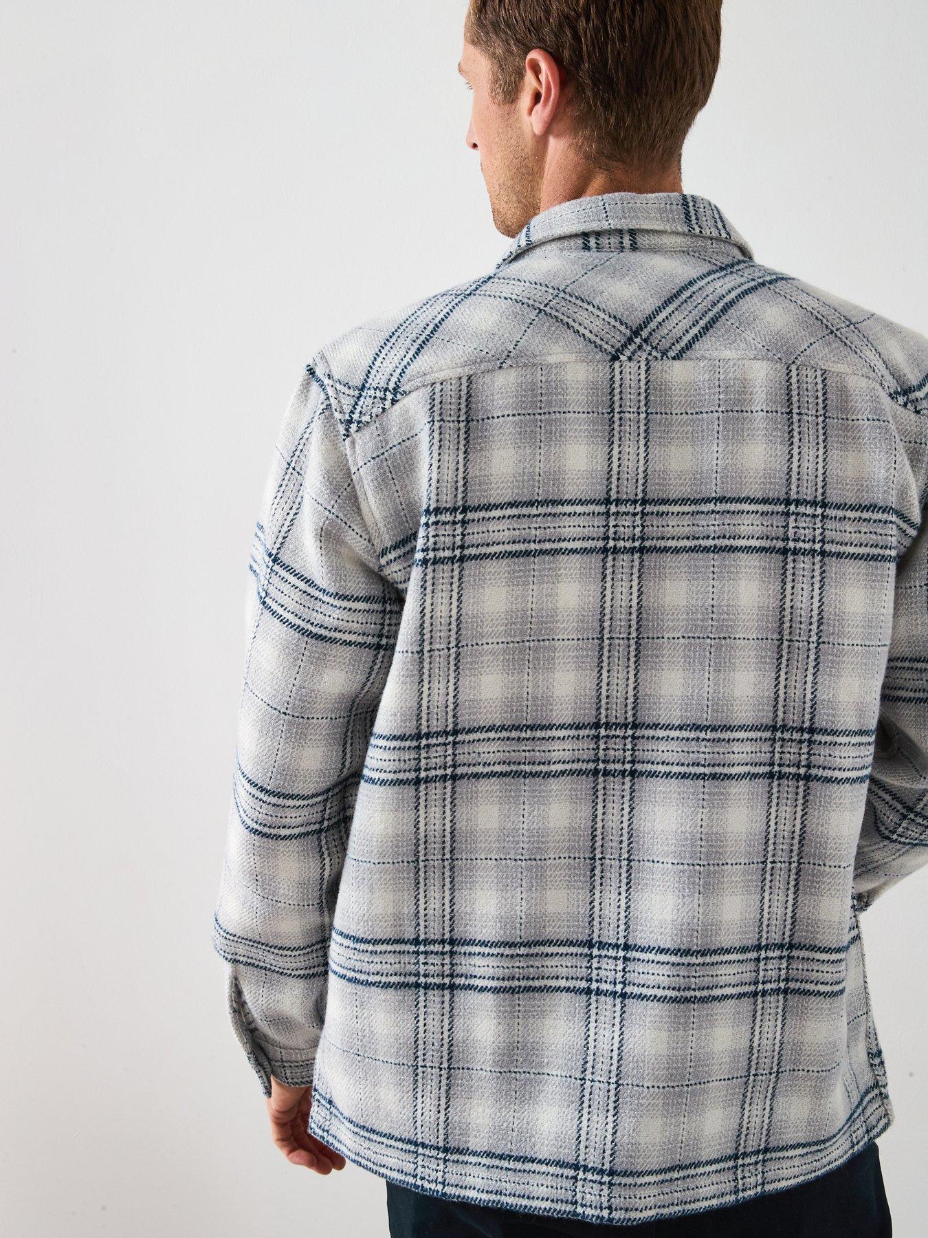 Image 2 of 6 of Very Man Check Zip Shacket - Blue