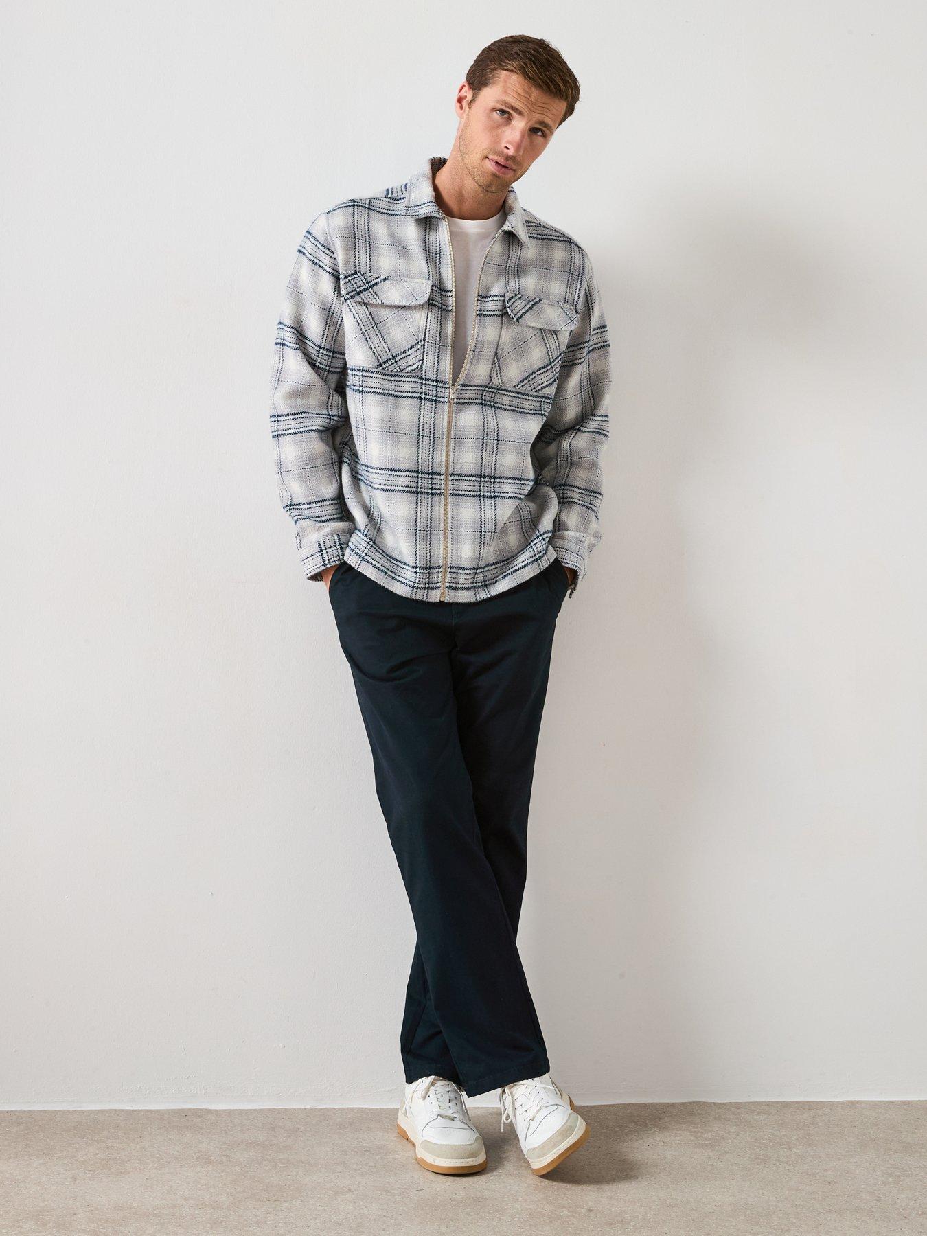 Image 3 of 6 of Very Man Check Zip Shacket - Blue