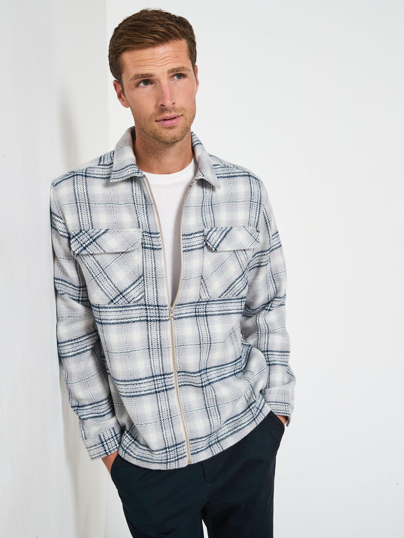Image 5 of 6 of Very Man Check Zip Shacket - Blue