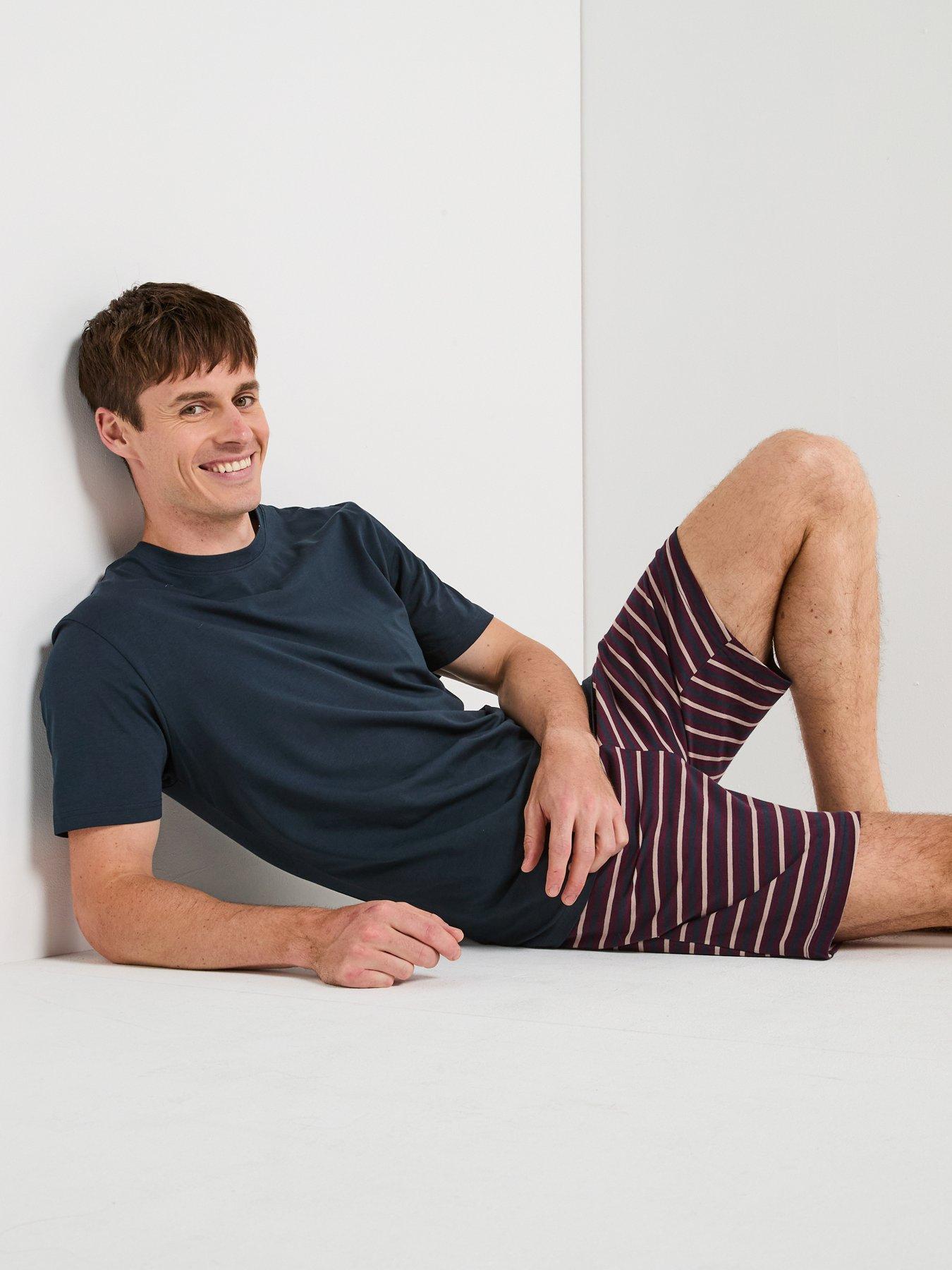 very-man-striped-t-shirt-and-short-pj-set-burgundynavy