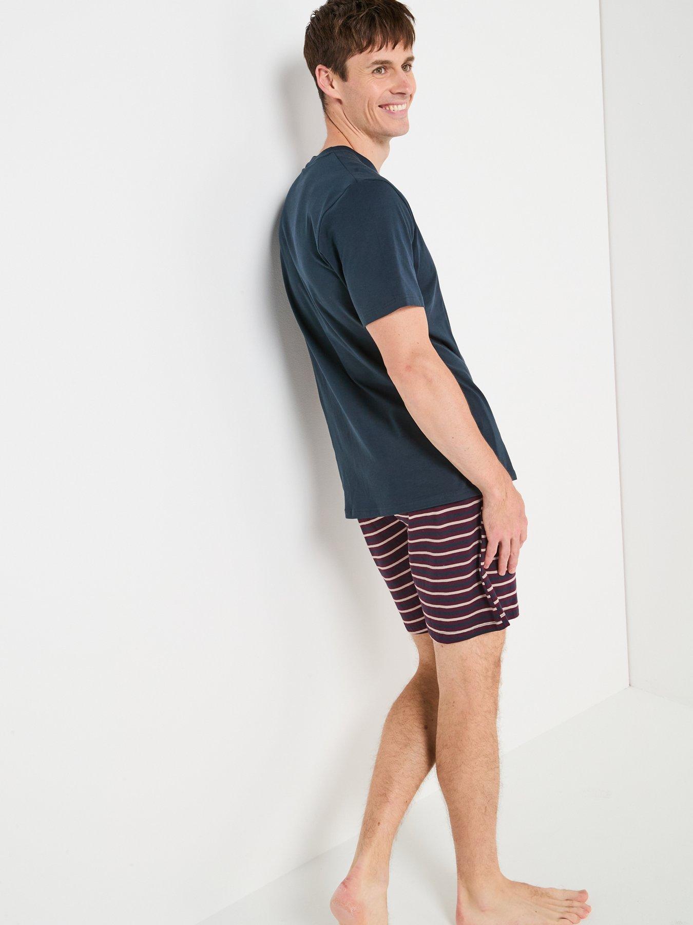 very-man-striped-t-shirt-and-short-pj-set-burgundynavystillFront