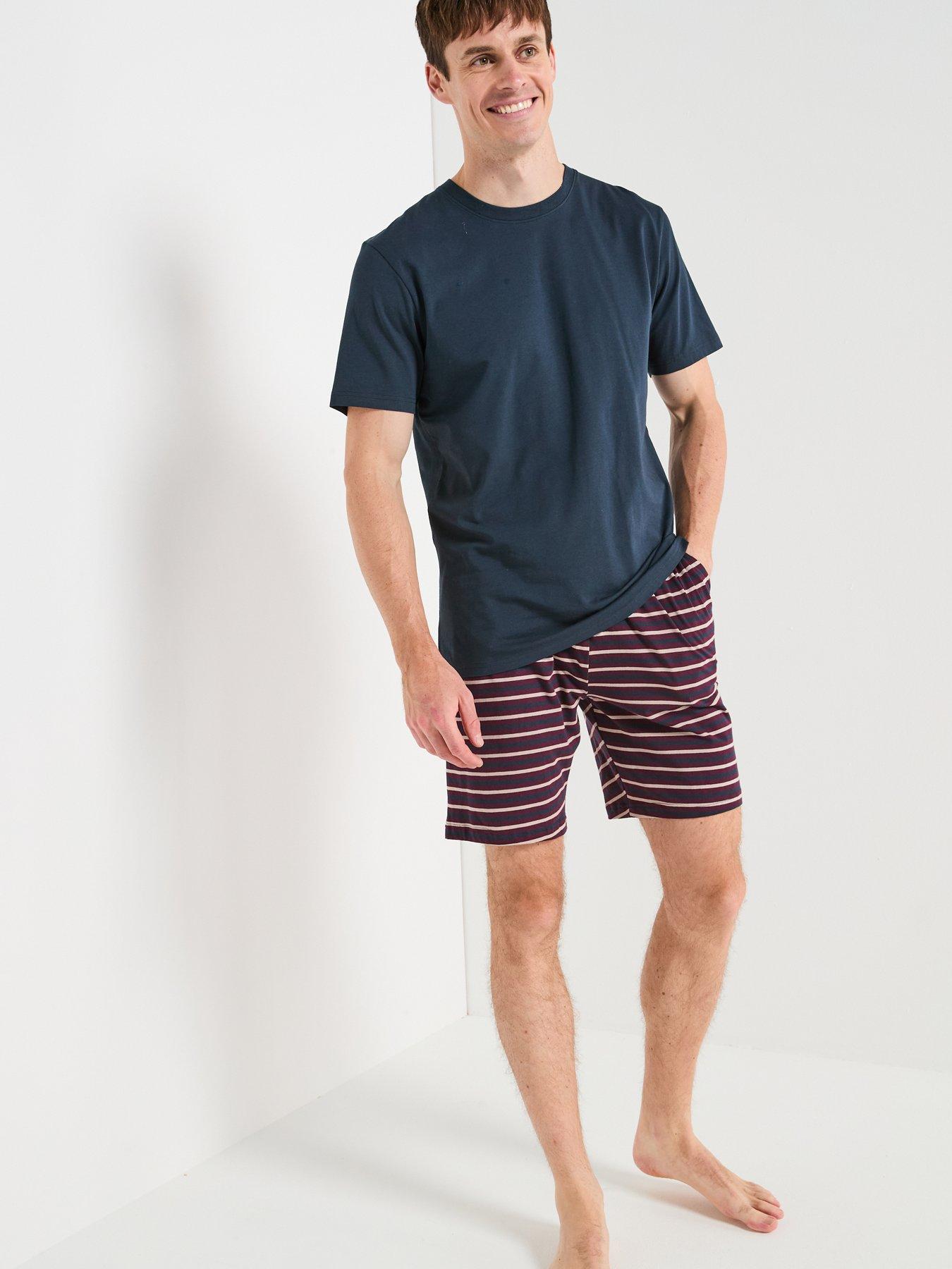 very-man-striped-t-shirt-and-short-pj-set-burgundynavyback