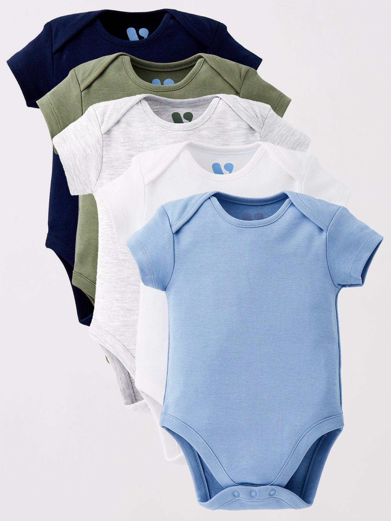 Image 1 of 5 of The Very Collection Baby Boy Short Sleeve 5 Pack Bodysuits