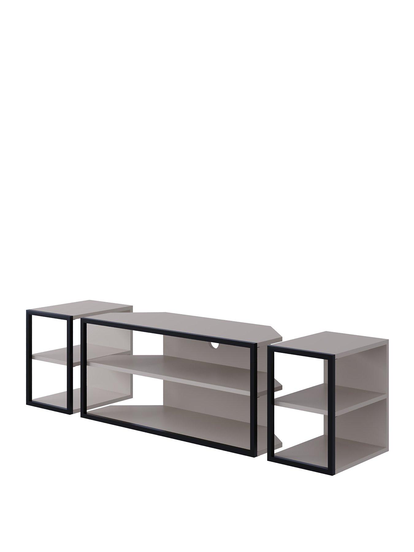 Image 2 of 7 of Decortie Echo Tv Stand & Side Tables Set - Mocha