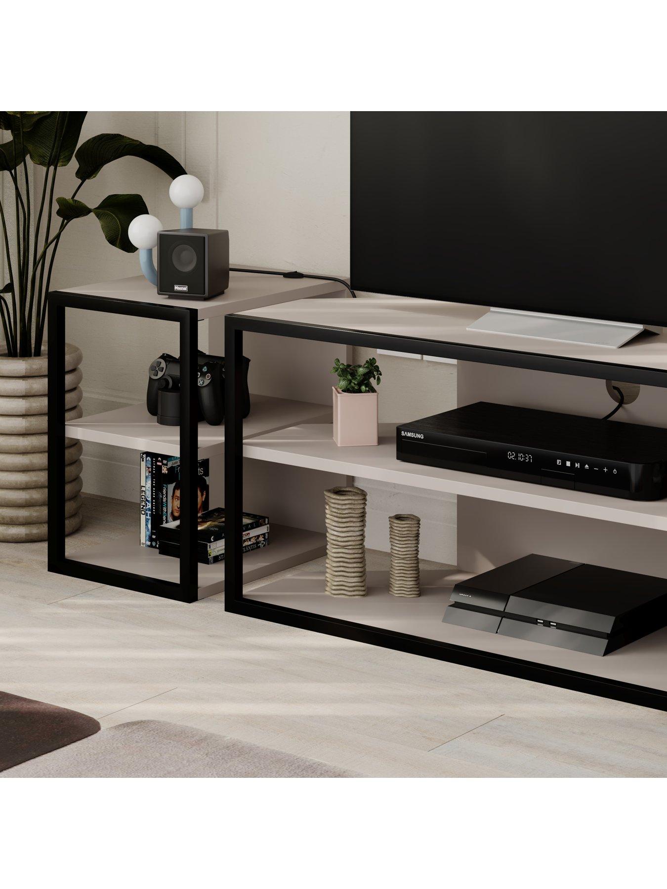 Image 3 of 7 of Decortie Echo Tv Stand & Side Tables Set - Mocha