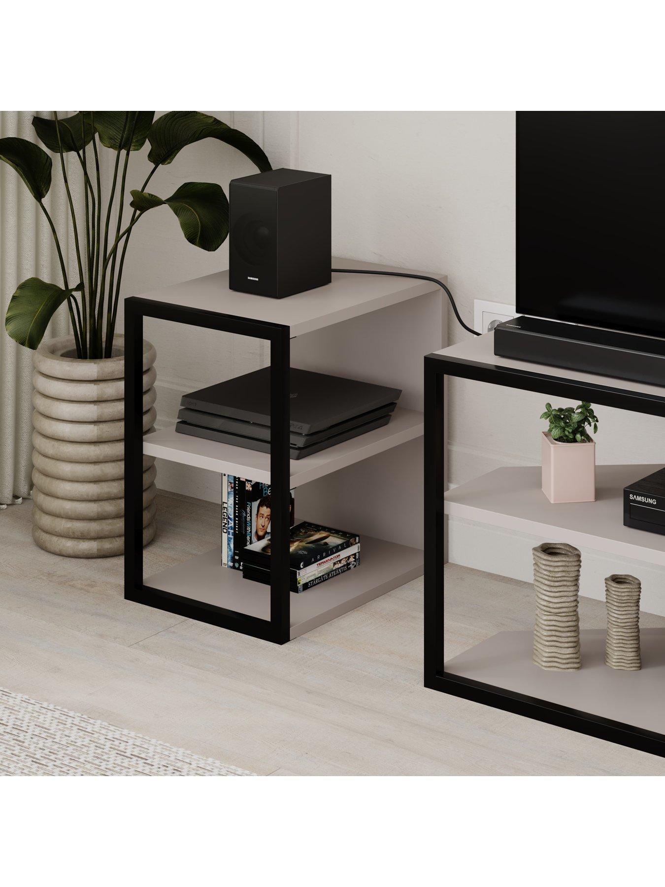 Image 4 of 7 of Decortie Echo Tv Stand & Side Tables Set - Mocha