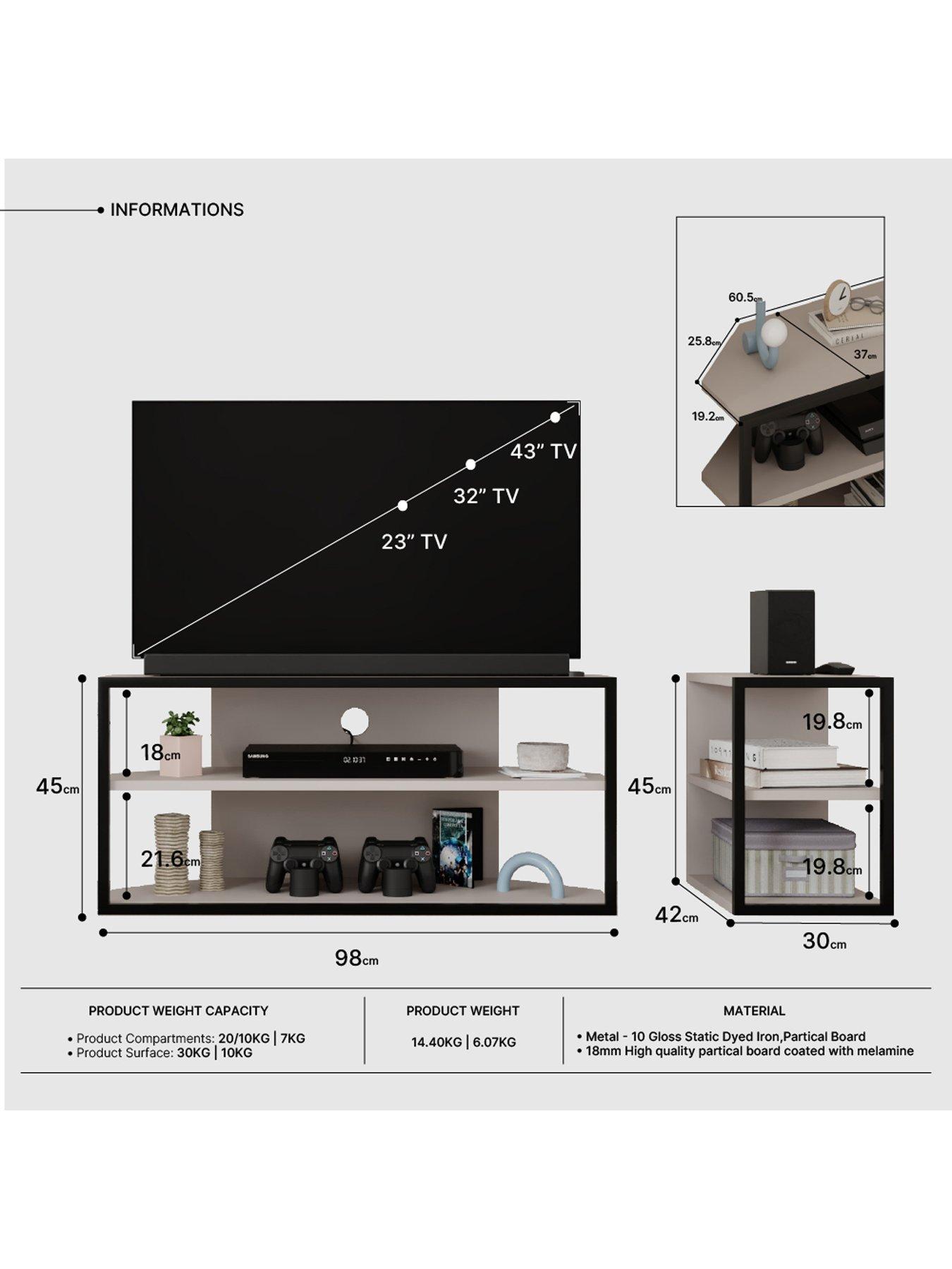 Image 7 of 7 of Decortie Echo Tv Stand & Side Tables Set - Mocha