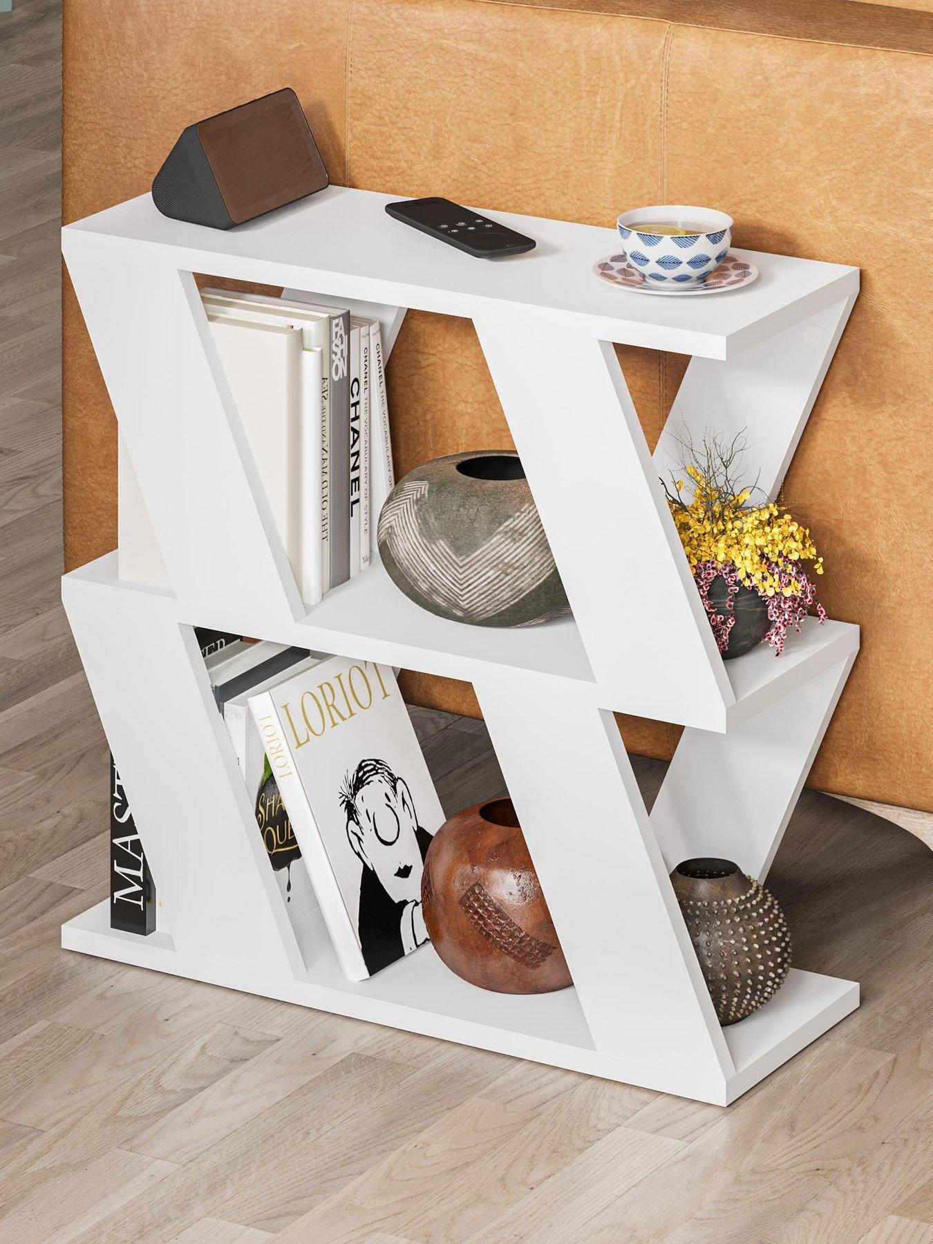 Image 1 of 7 of Decortie Lazena Sofa Side Table - White