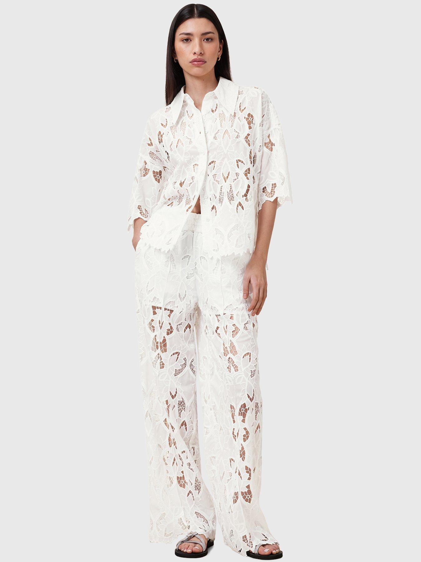 AllSaints Charli Embroidered Trousers - White