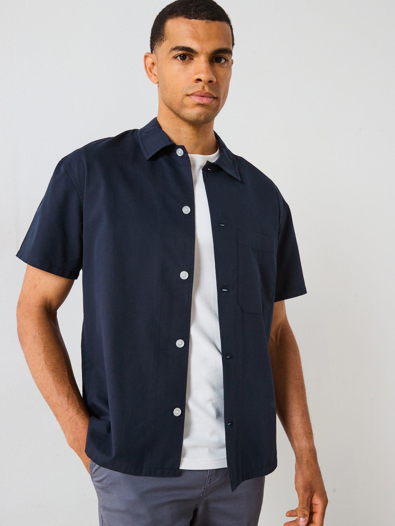 Image 1 of 6 of Very Man Lyocell Blend Shirt - Navy