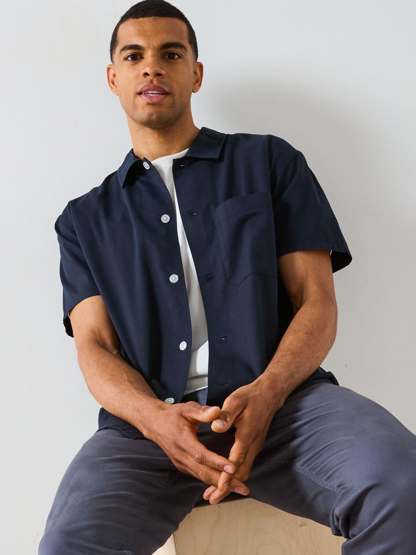 Image 4 of 6 of Very Man Lyocell Blend Shirt - Navy