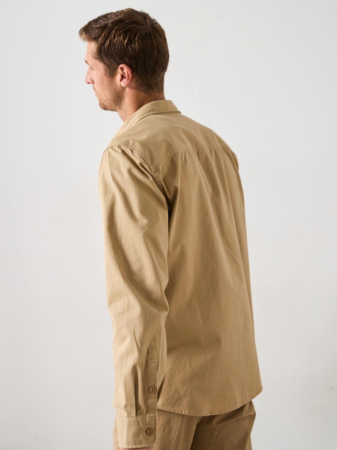 very-man-double-pocket-flannel-shirt-beigestillFront