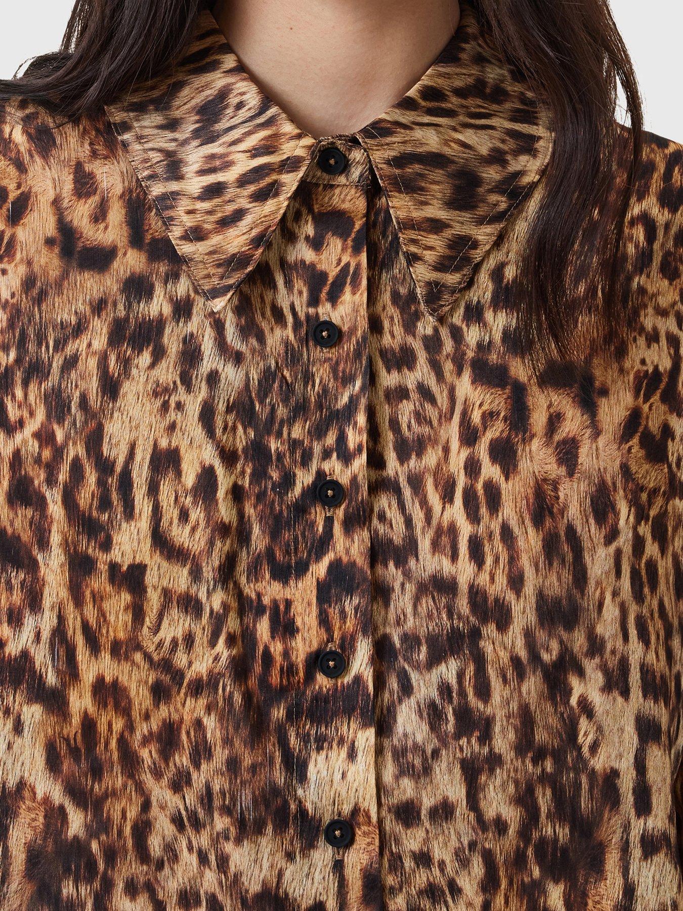 Image 4 of 6 of AllSaints Charli Shirt - Brown