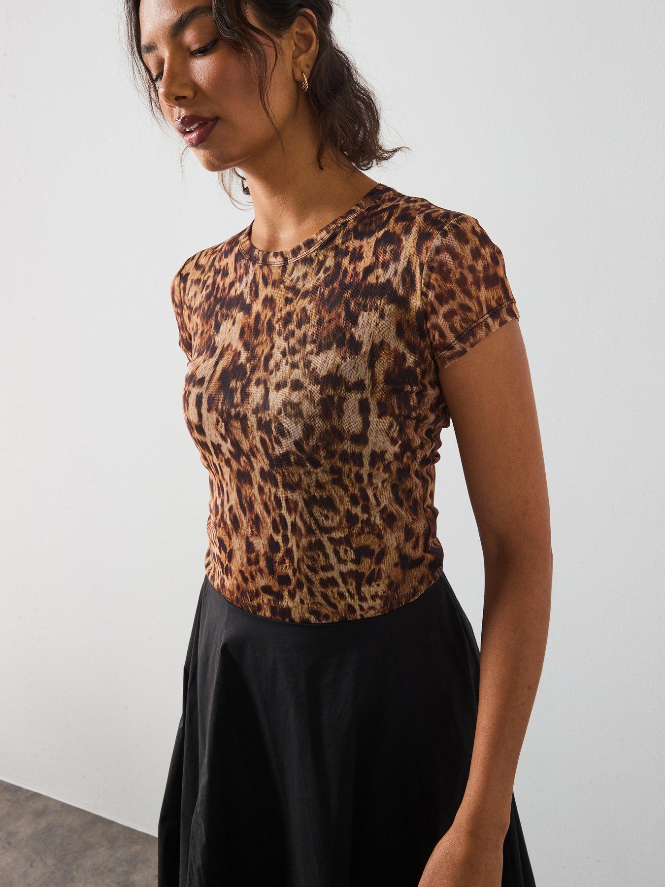 AllSaints Ellie Mesh T-Shirt - Brown