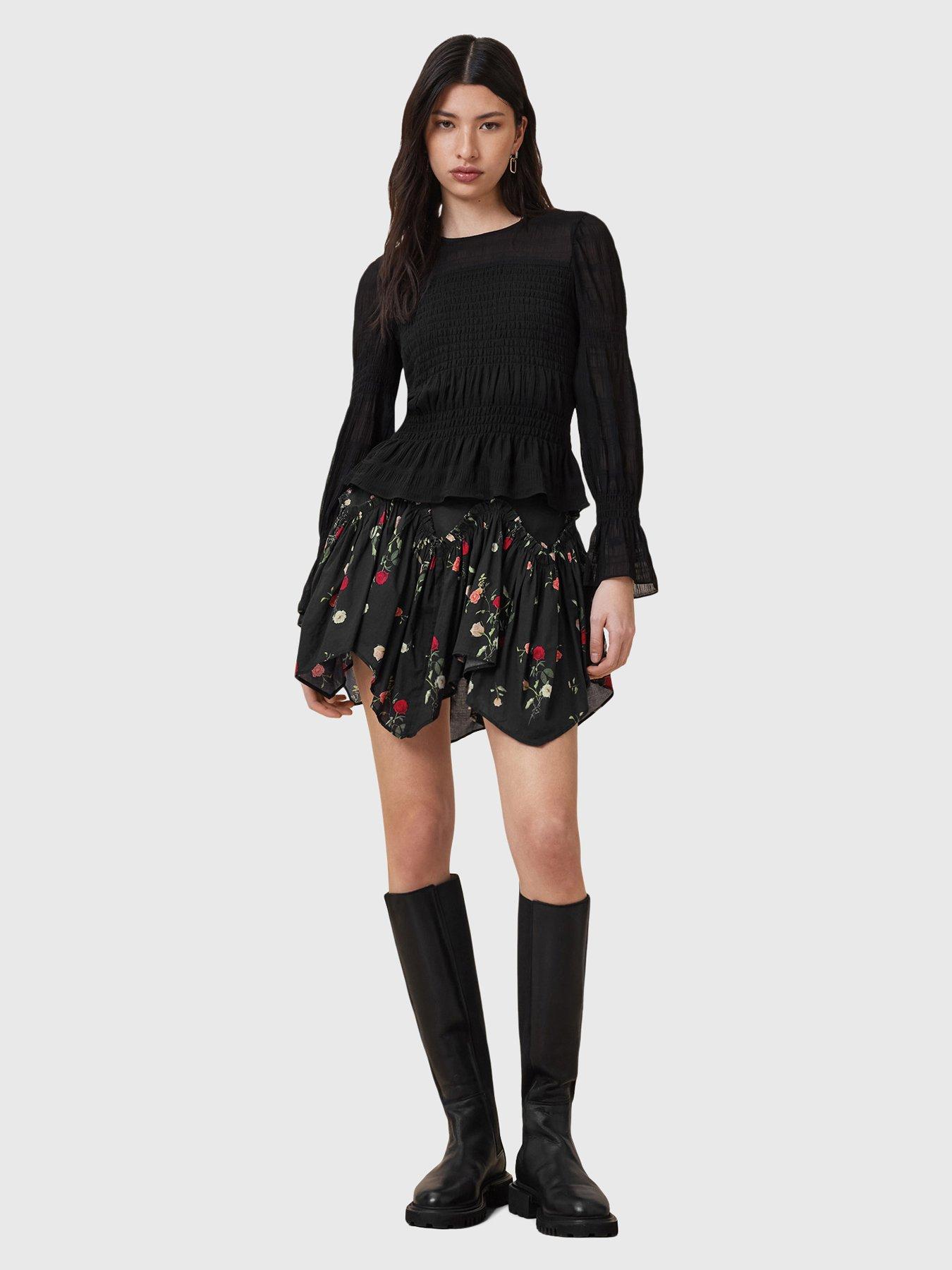 Image 1 of 5 of AllSaints Delilah Skirt - Black