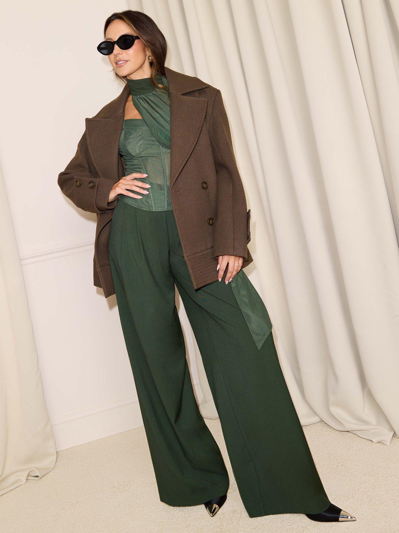 Image 3 of 4 of Michelle Keegan Wool Blend Short Coat - Brown