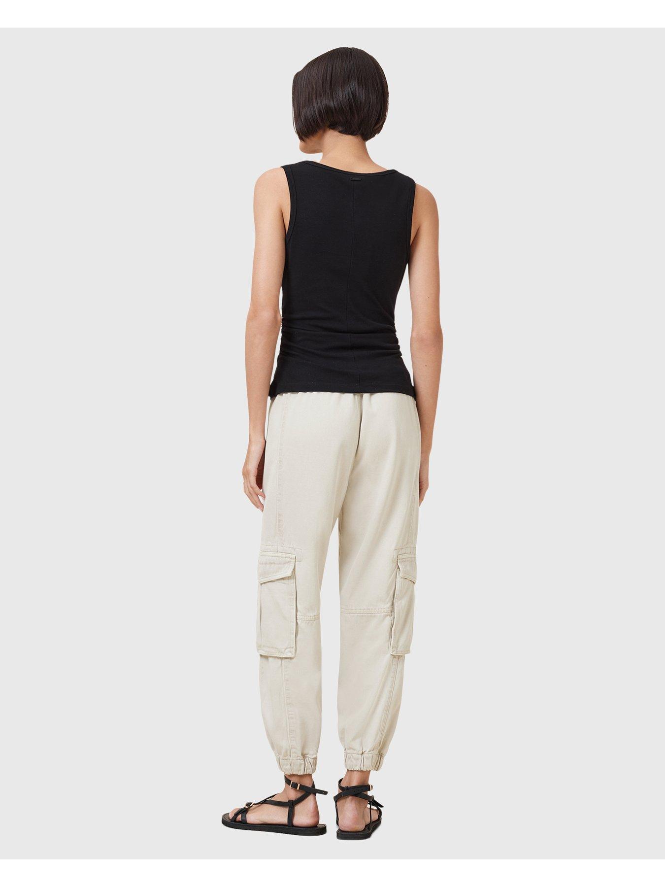 Image 2 of 6 of AllSaints Freda Tencel Trouser - White