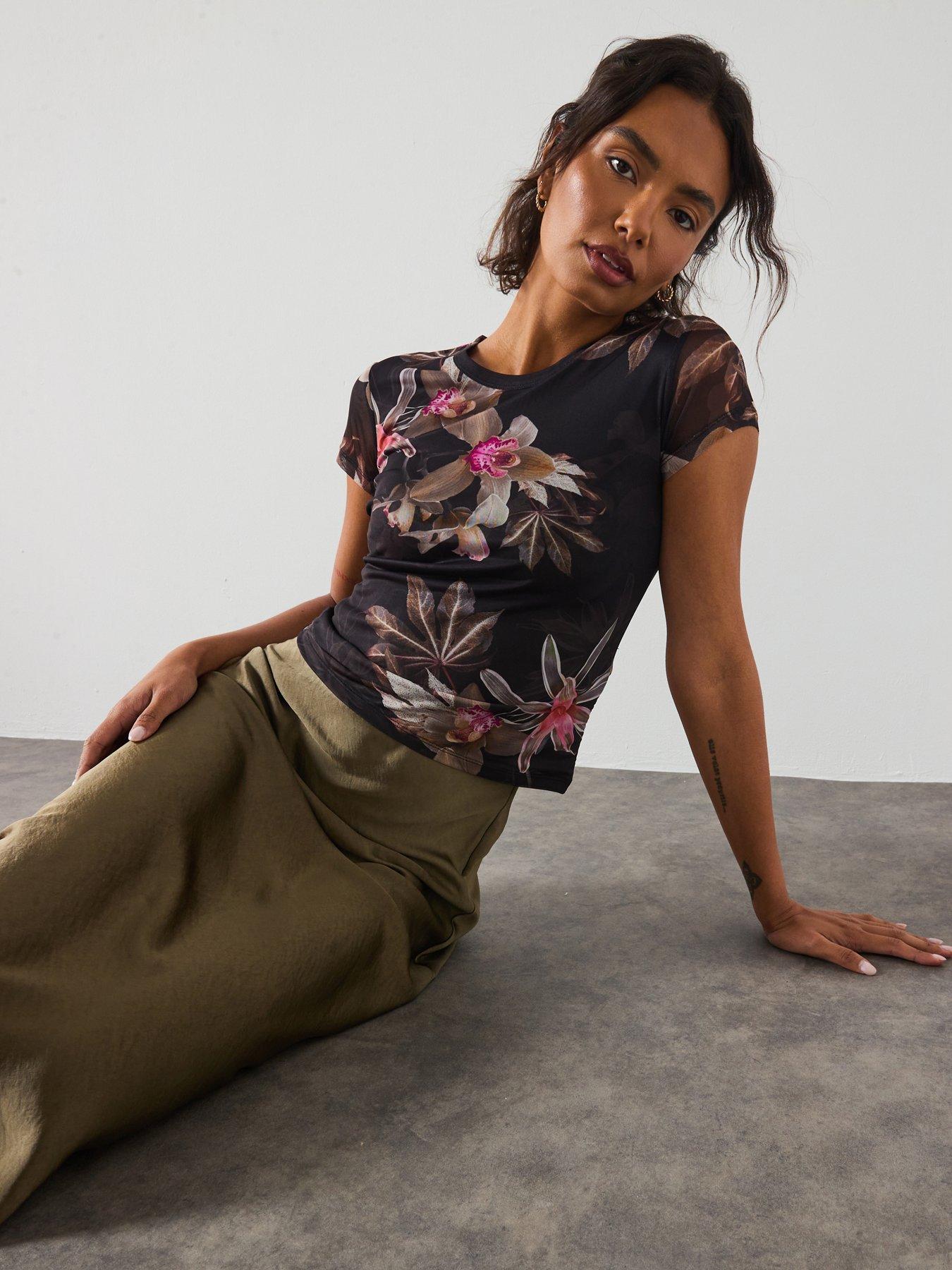 AllSaints Ellie Mesh T-Shirt - Black