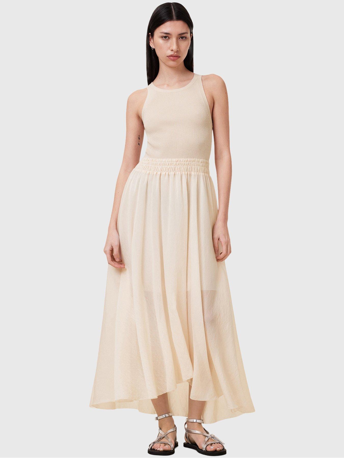 Image 1 of 6 of AllSaints Zenia Dress - White