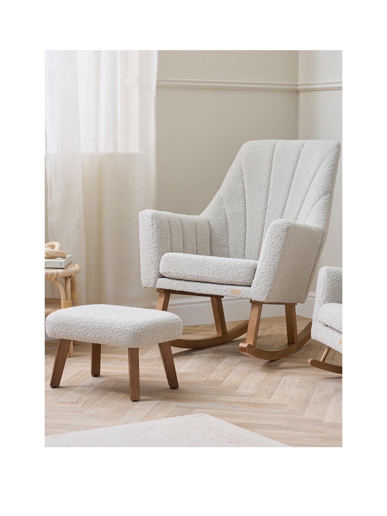 Tutti Bambini Jonah Luxe Rocking Chair & Foot Stool - Boucle Mushroom