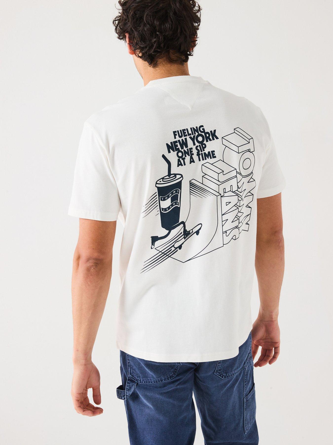 Tommy Jeans Relaxed Fit Skater Back Graphic T-Shirt - White