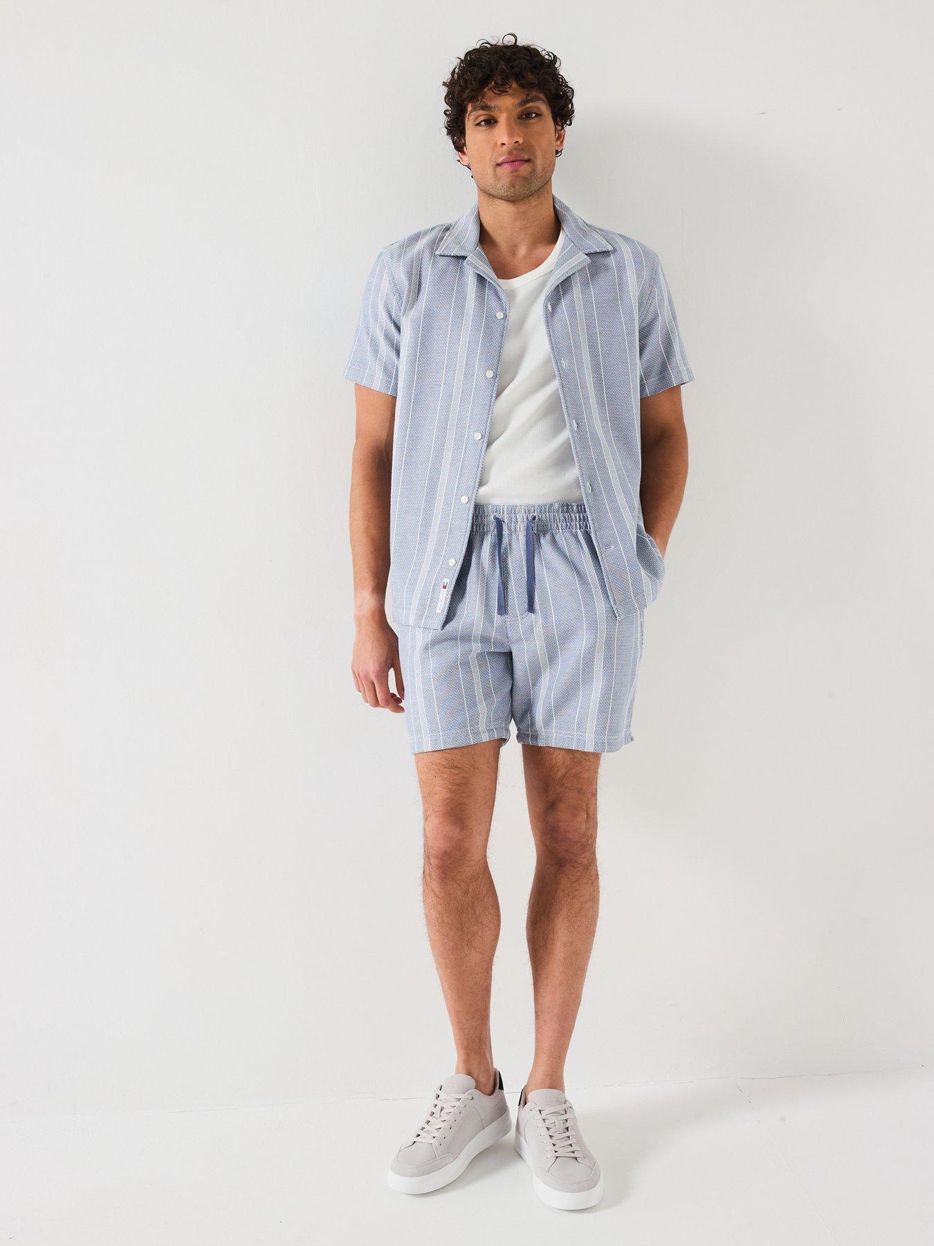 tommy-jeans-textured-stripe-beach-shorts-blueback