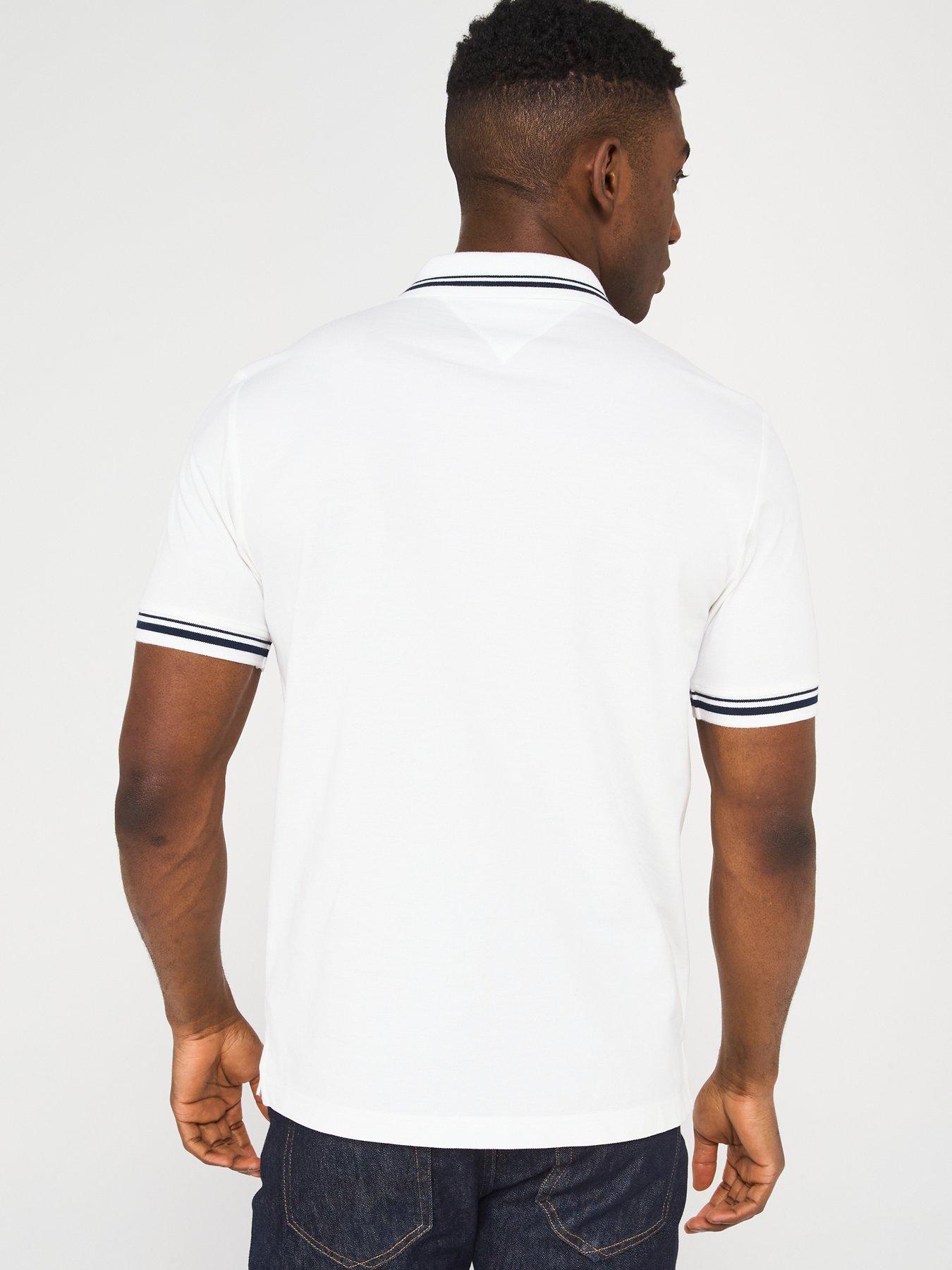 Image 2 of 4 of Tommy Jeans Regular Fit Tipped Polo Shirt - Beige