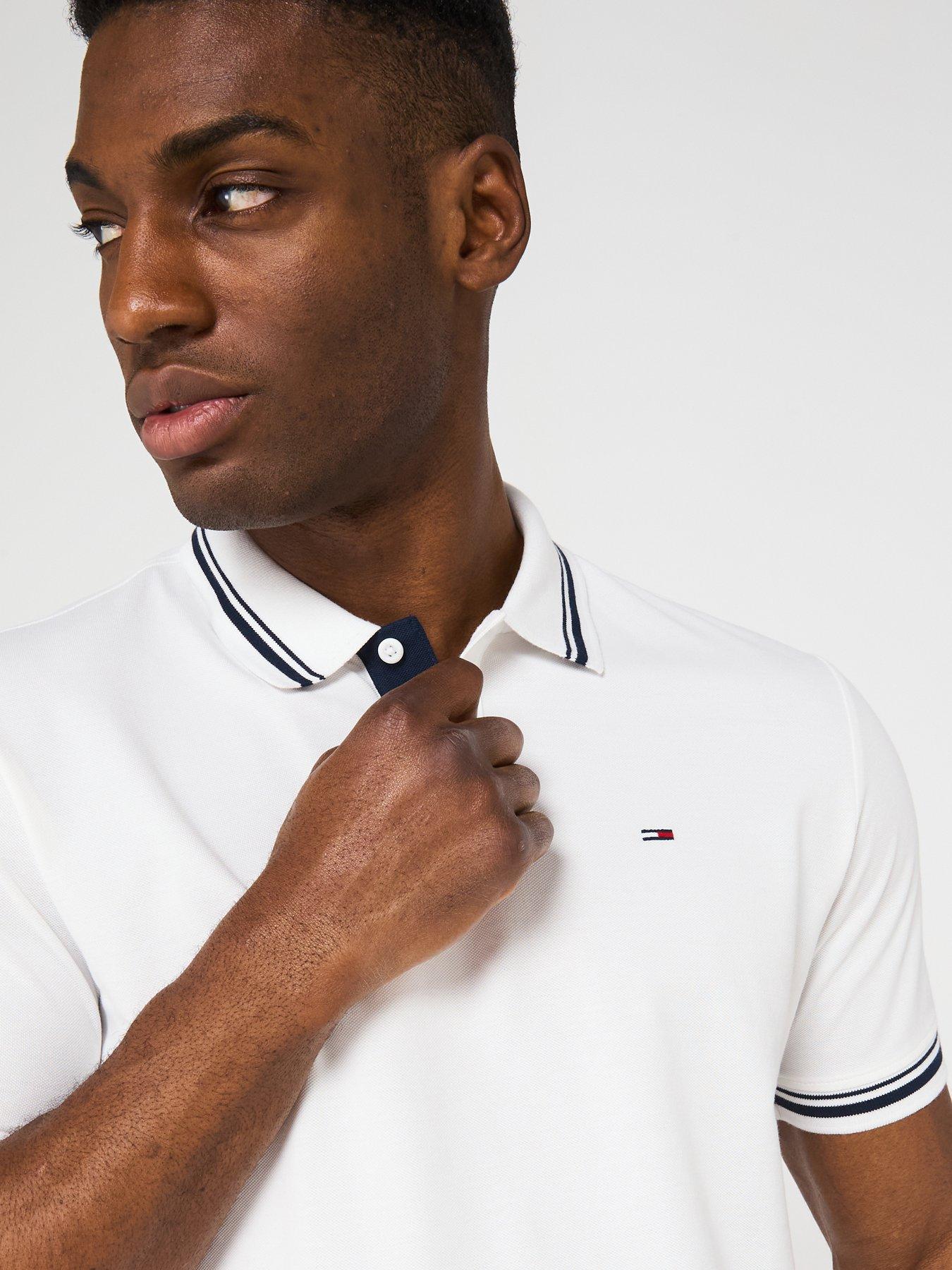 Image 4 of 4 of Tommy Jeans Regular Fit Tipped Polo Shirt - Beige