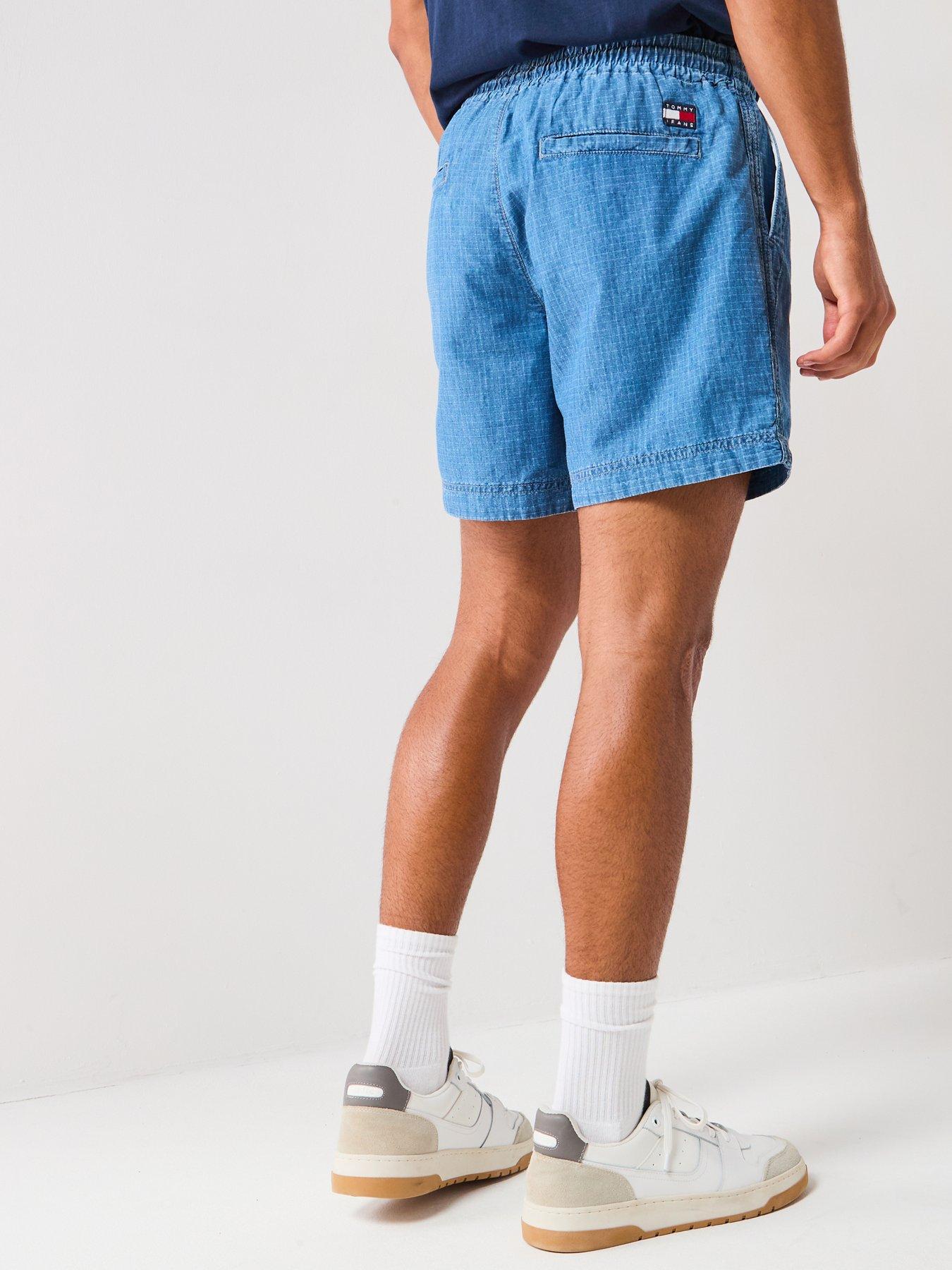 tommy-jeans-ripstop-denim-style-shorts-bluestillFront
